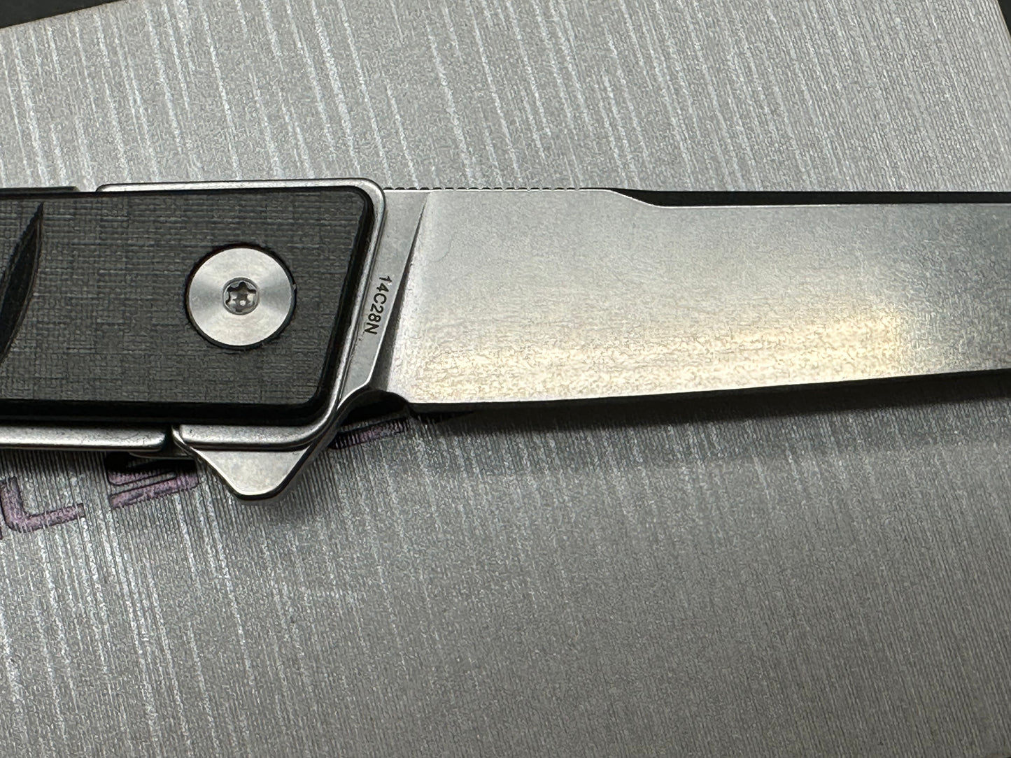 Real Steel Kikashi Flipper Knife 4.45'' Alleima 14C28N Stonewash ‎Blade, Liner Lock, G10/Carbon Fiber laminate