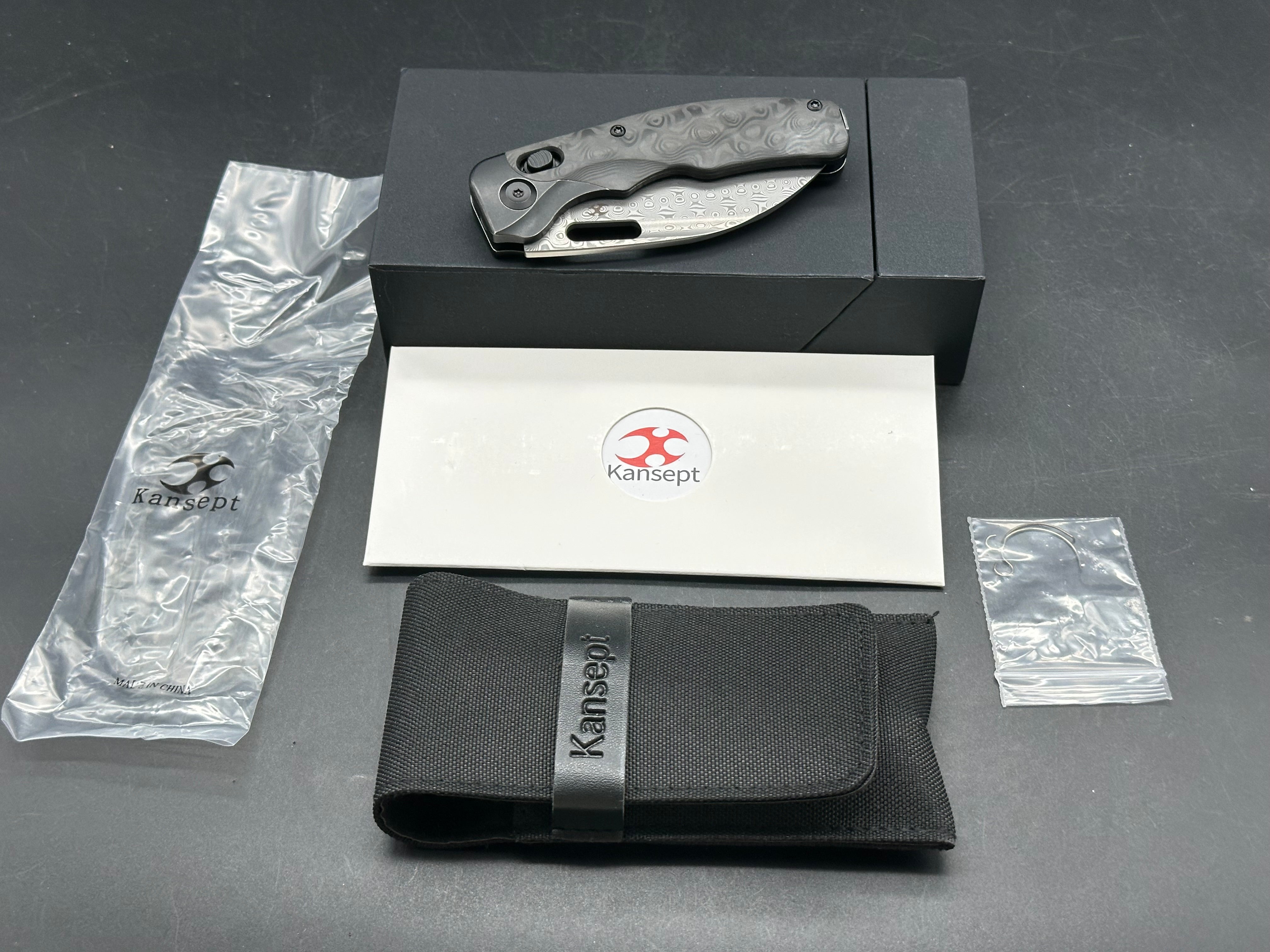 Kansept Vivid - Rose Carbon Fiber, Damascus Blade