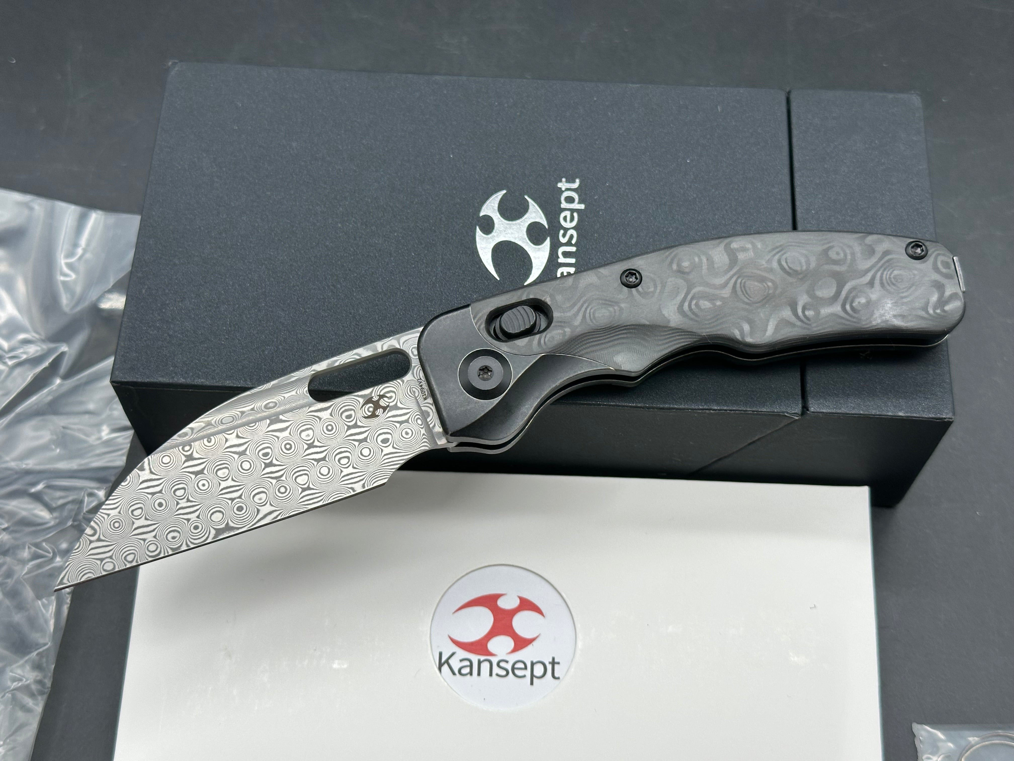 Kansept Vivid - Rose Carbon Fiber, Damascus Blade