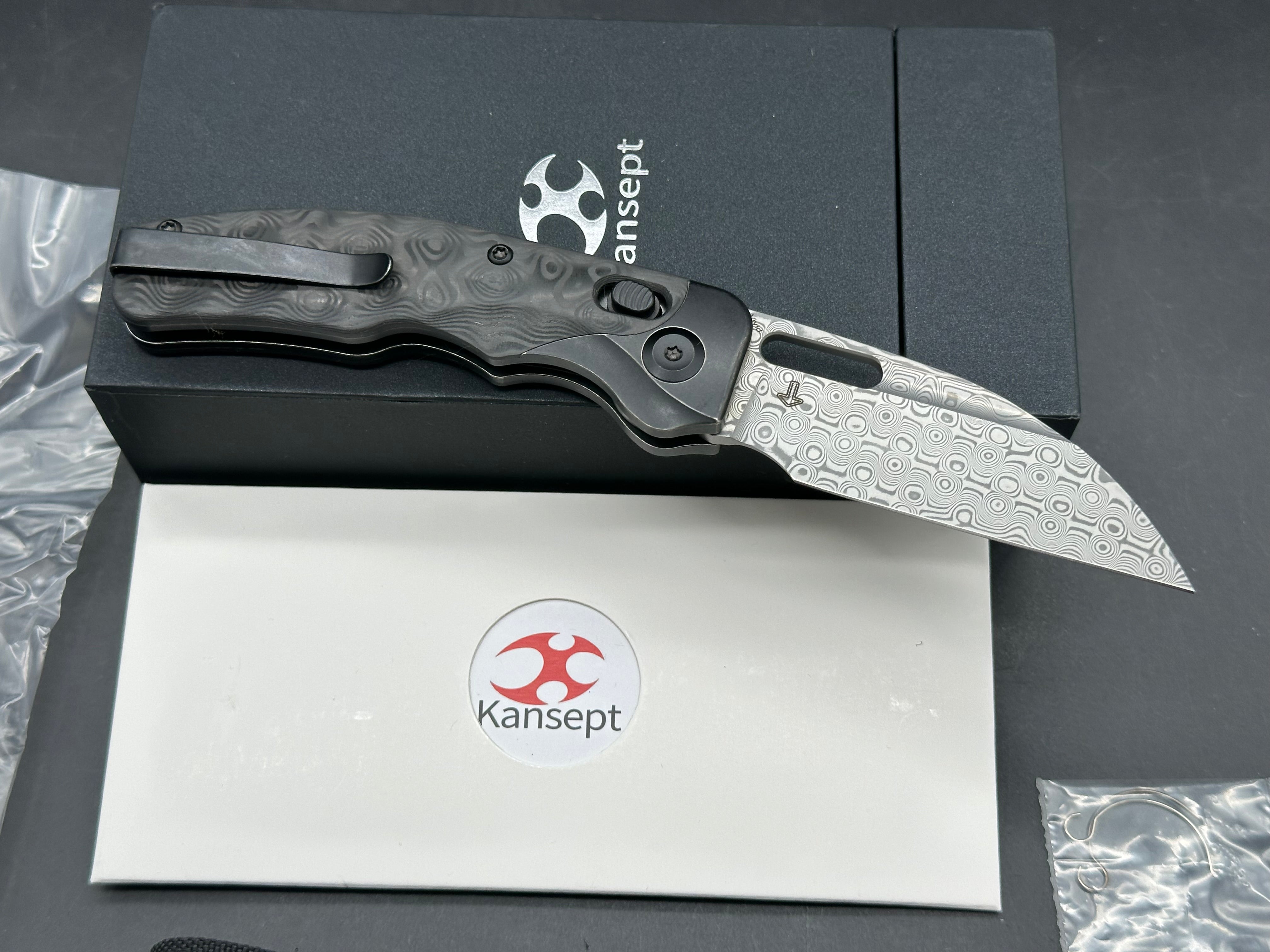 Kansept Vivid - Rose Carbon Fiber, Damascus Blade