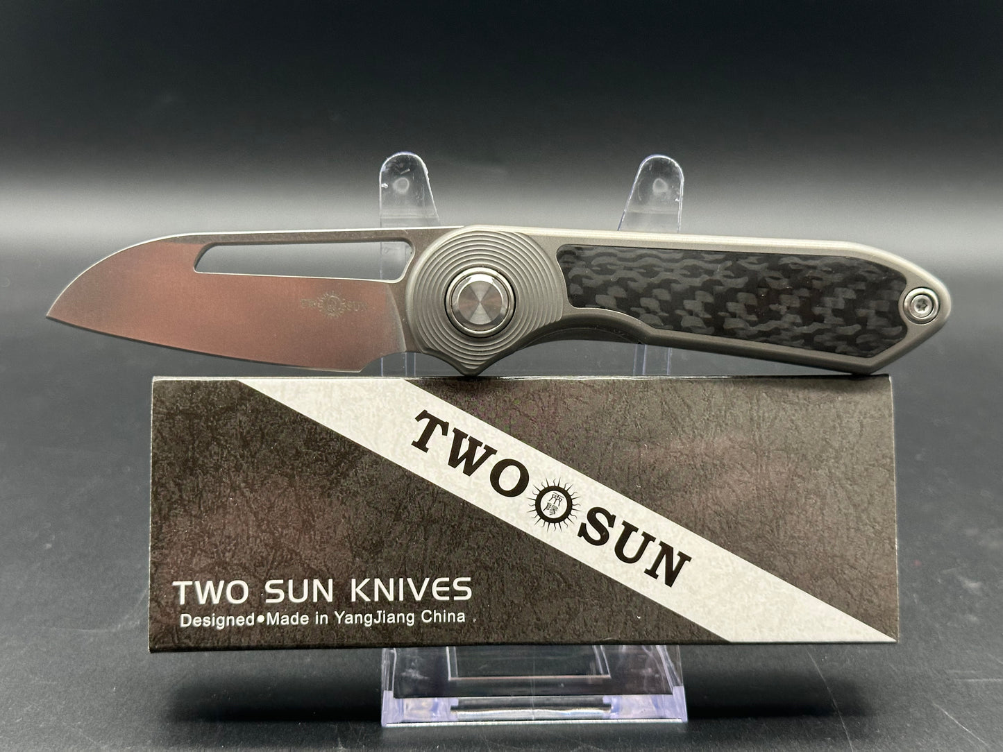 TWOSUN TS319-M390-CF CARBON FIBER/TITANIUM HANDLE M390