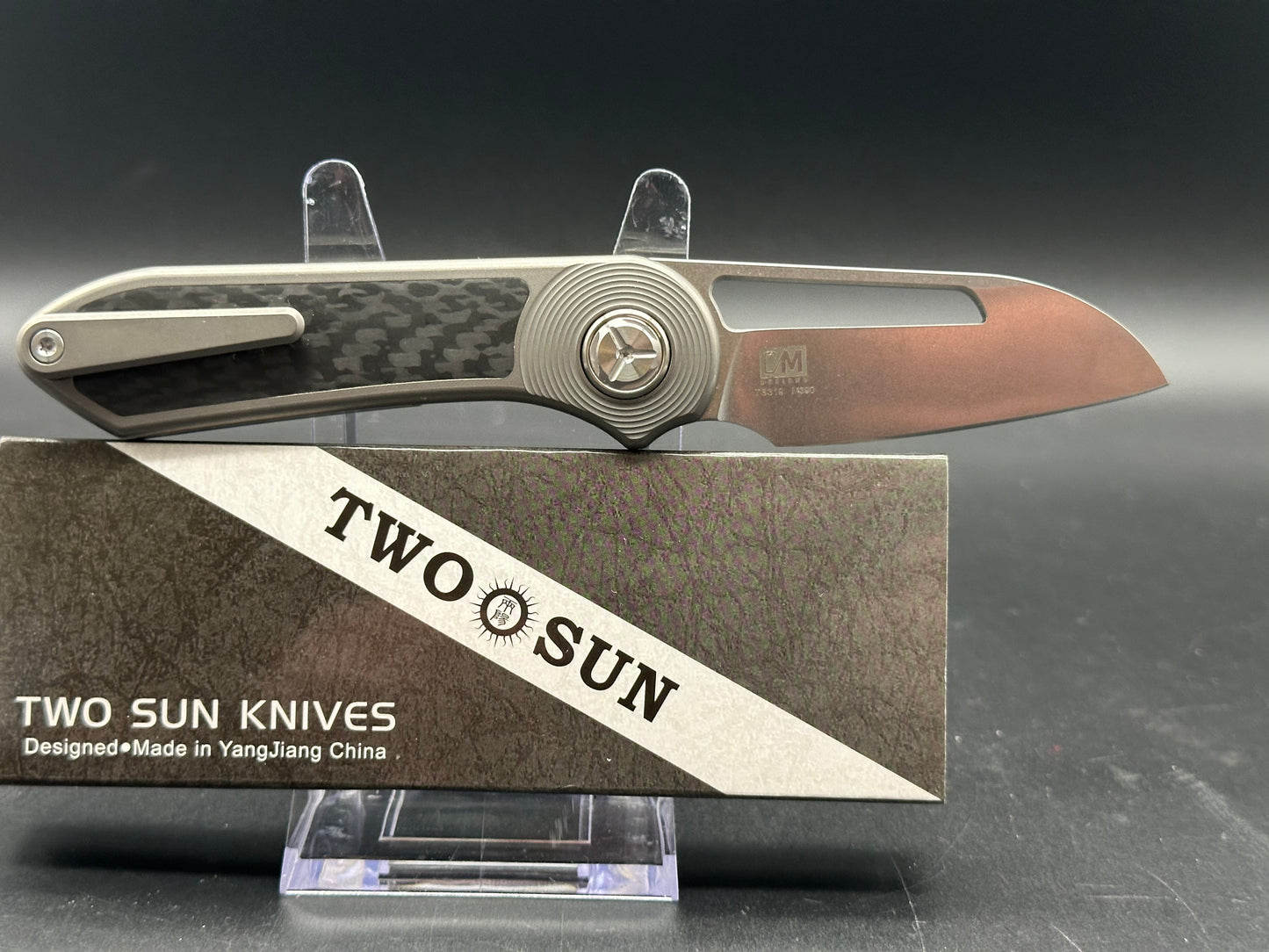 TWOSUN TS319-M390-CF CARBON FIBER/TITANIUM HANDLE M390