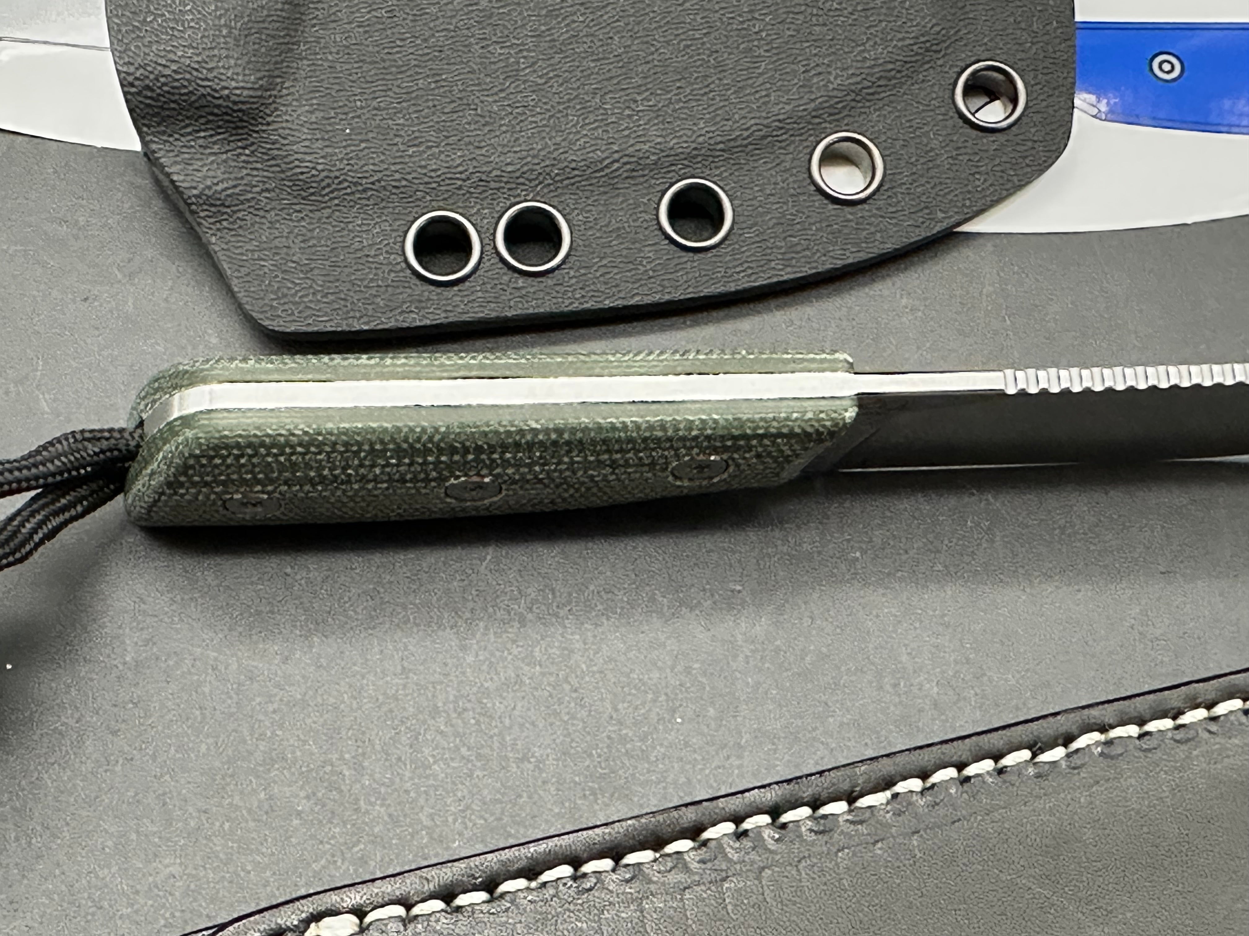 StraightLine EDC DCA Digger Fixed Blade Knife 3.05" 14C28N Blade Green Canvas Micarta Handles