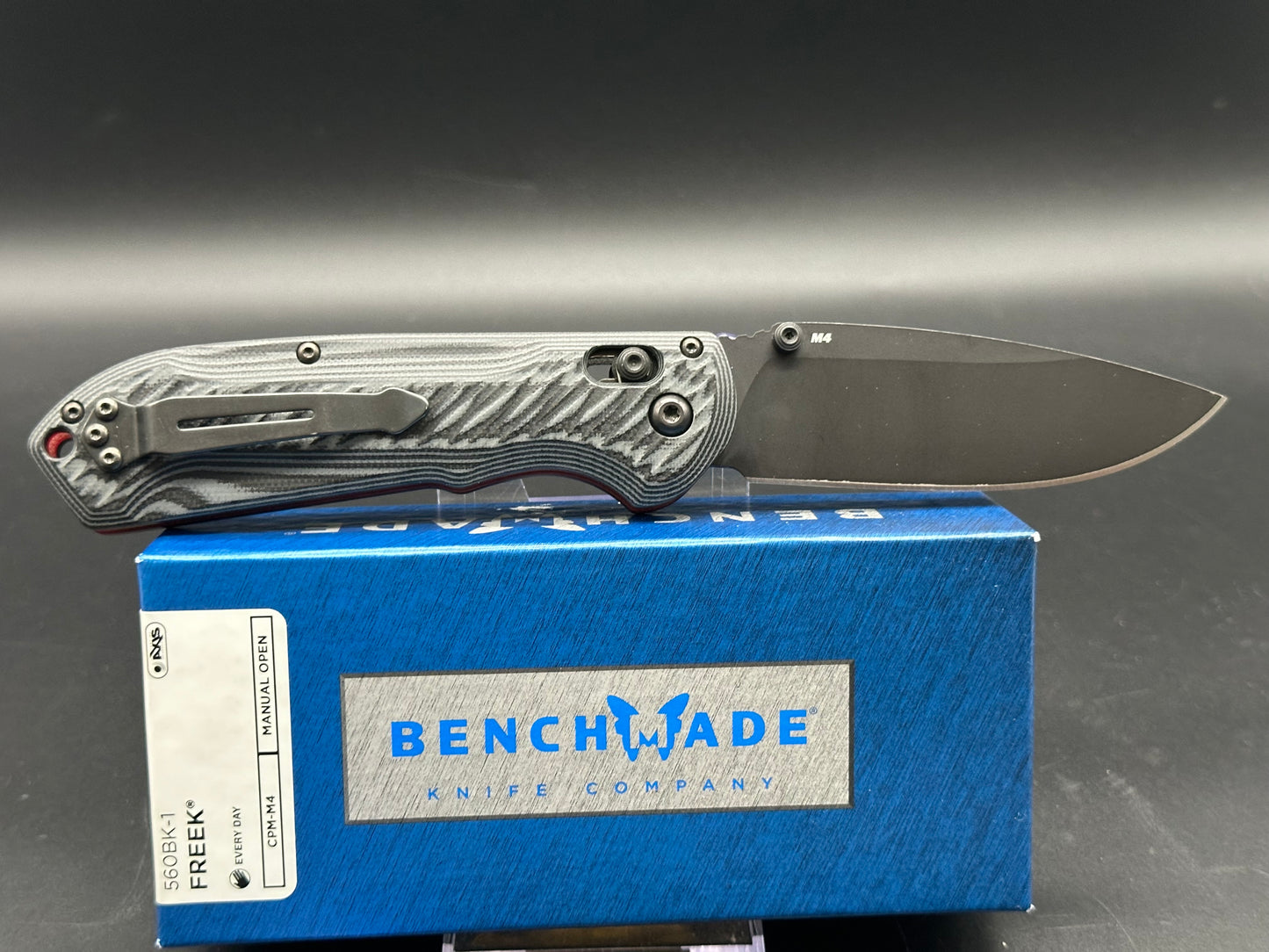 Benchmade Freek Gray/Black G-10 AXIS Lock Knife (3.6" Black CPM-M4) 560BK-1