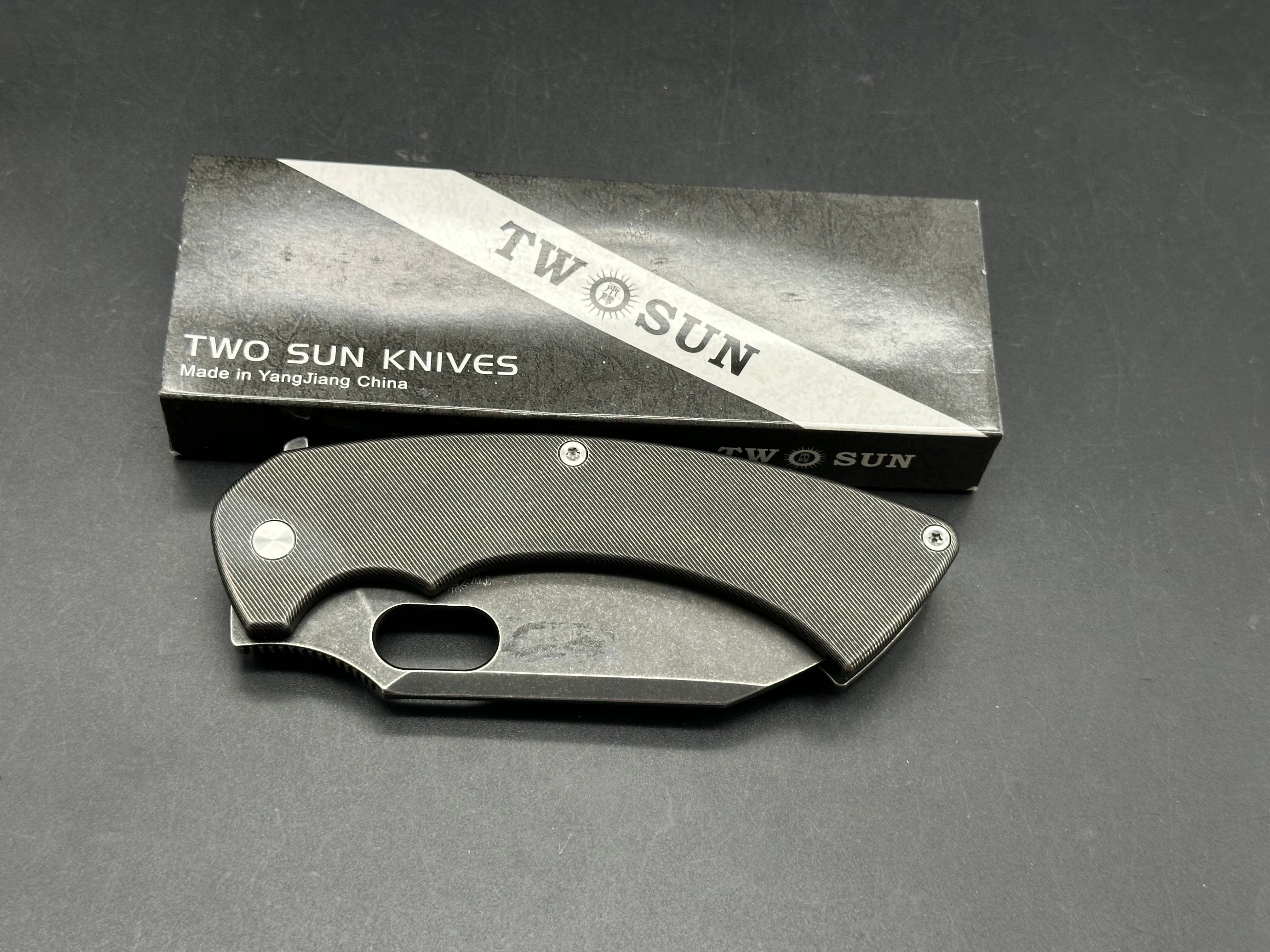 TWOSUN TS459-BLACK BLACK TITANIUM HANDLE 14C28N