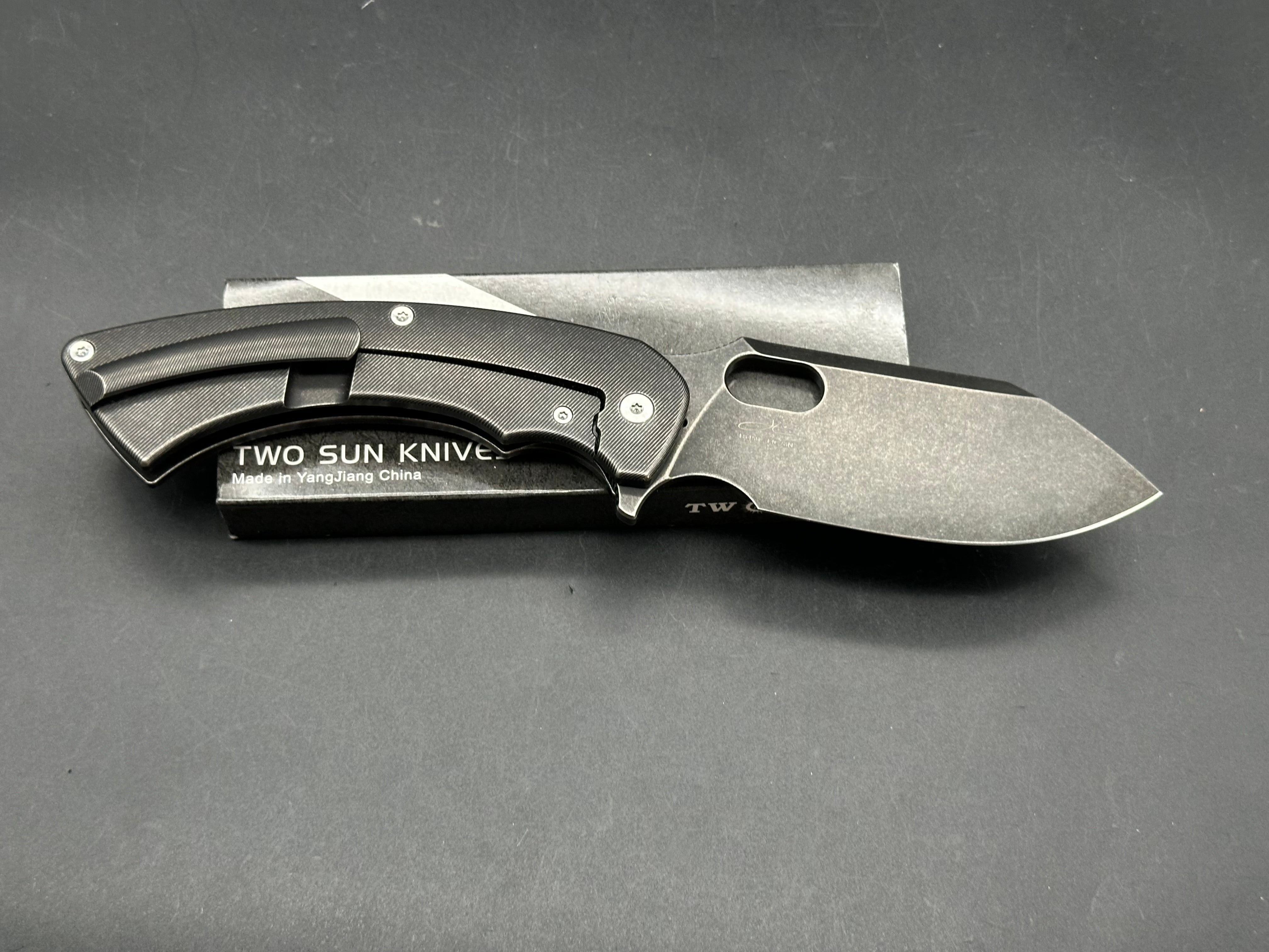 TWOSUN TS459-BLACK BLACK TITANIUM HANDLE 14C28N