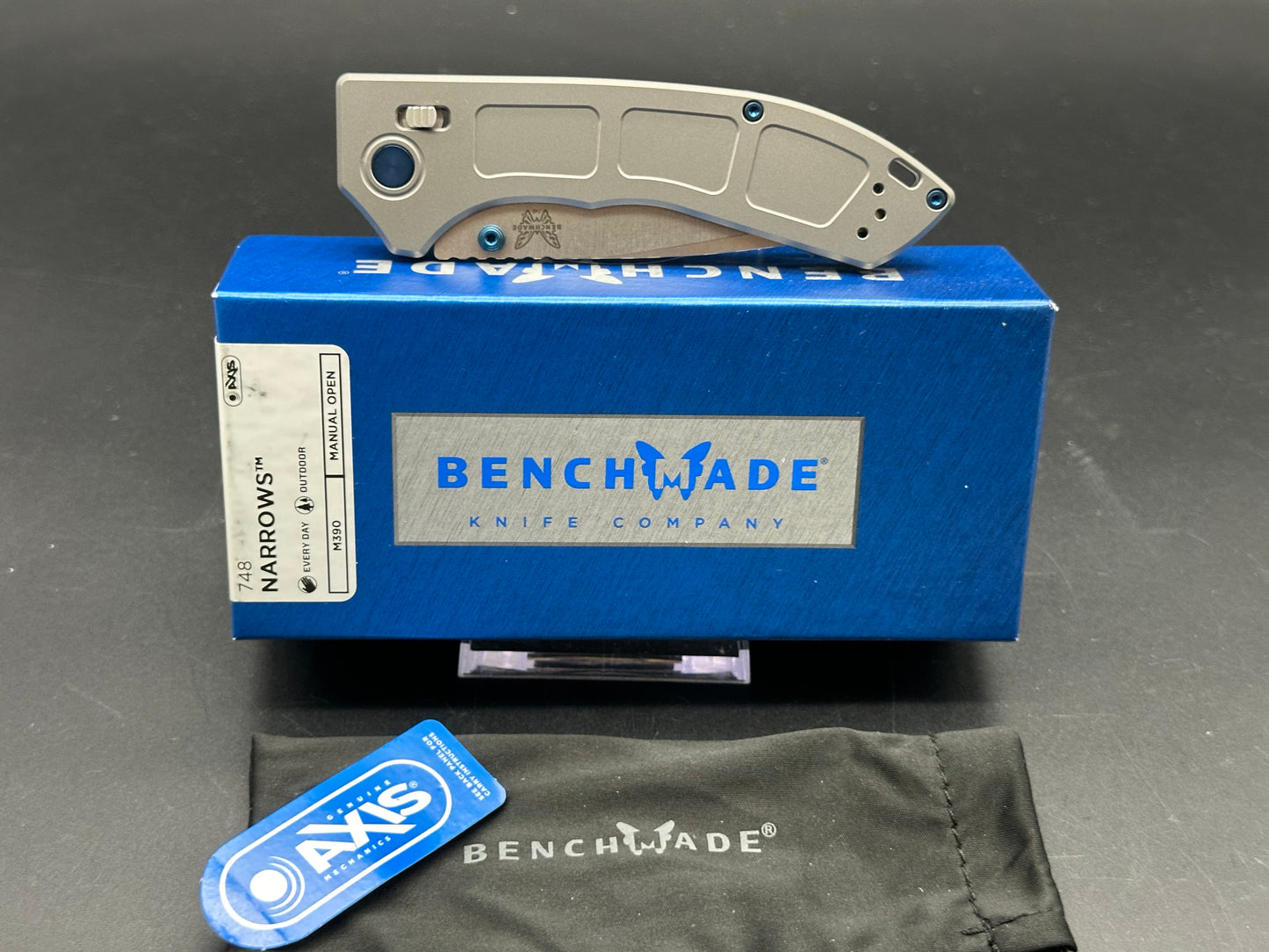 Benchmade Narrows 748 AXIS Lock Knife Titanium (3.4" Satin)