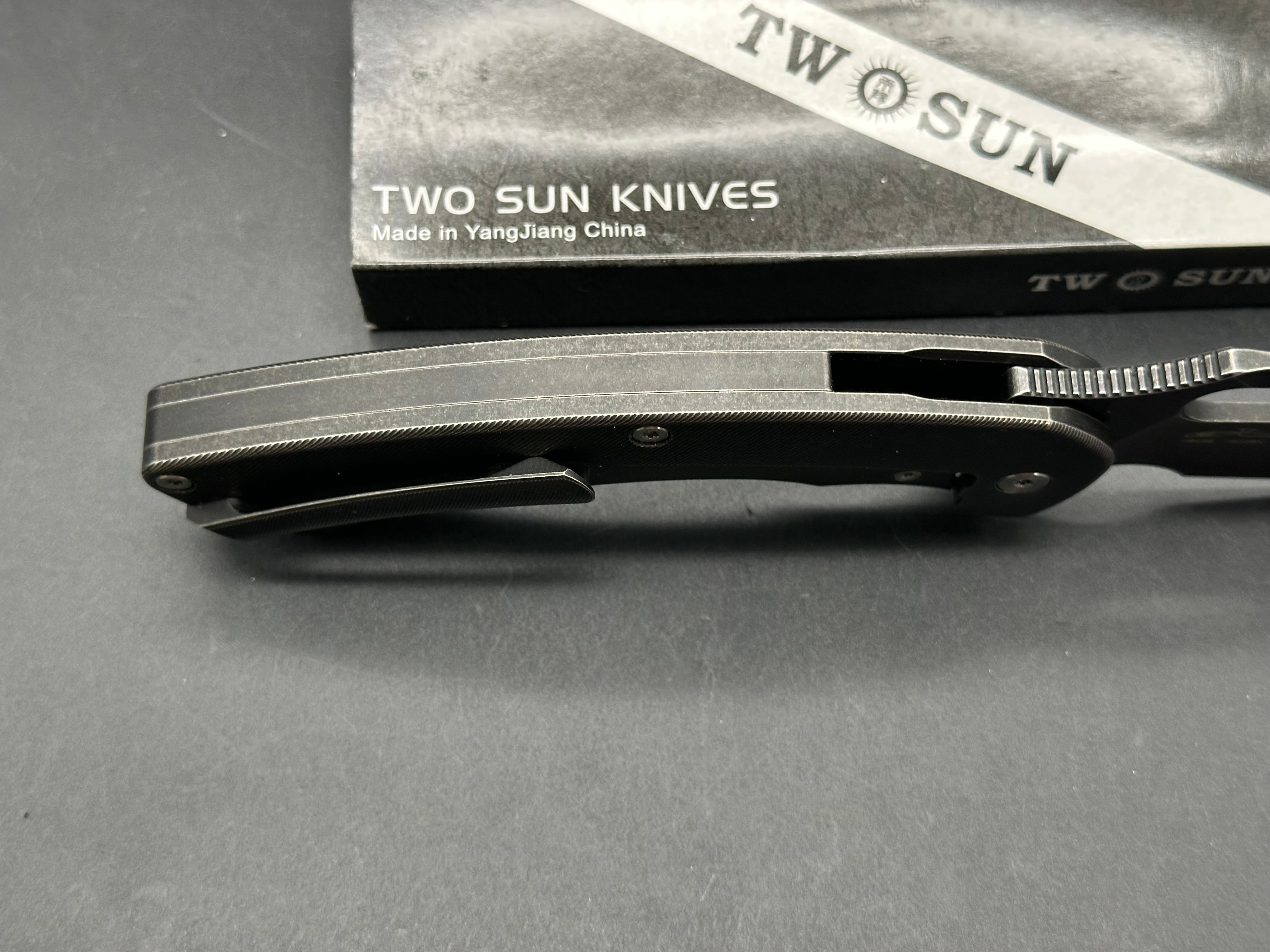 TWOSUN TS459-BLACK BLACK TITANIUM HANDLE 14C28N