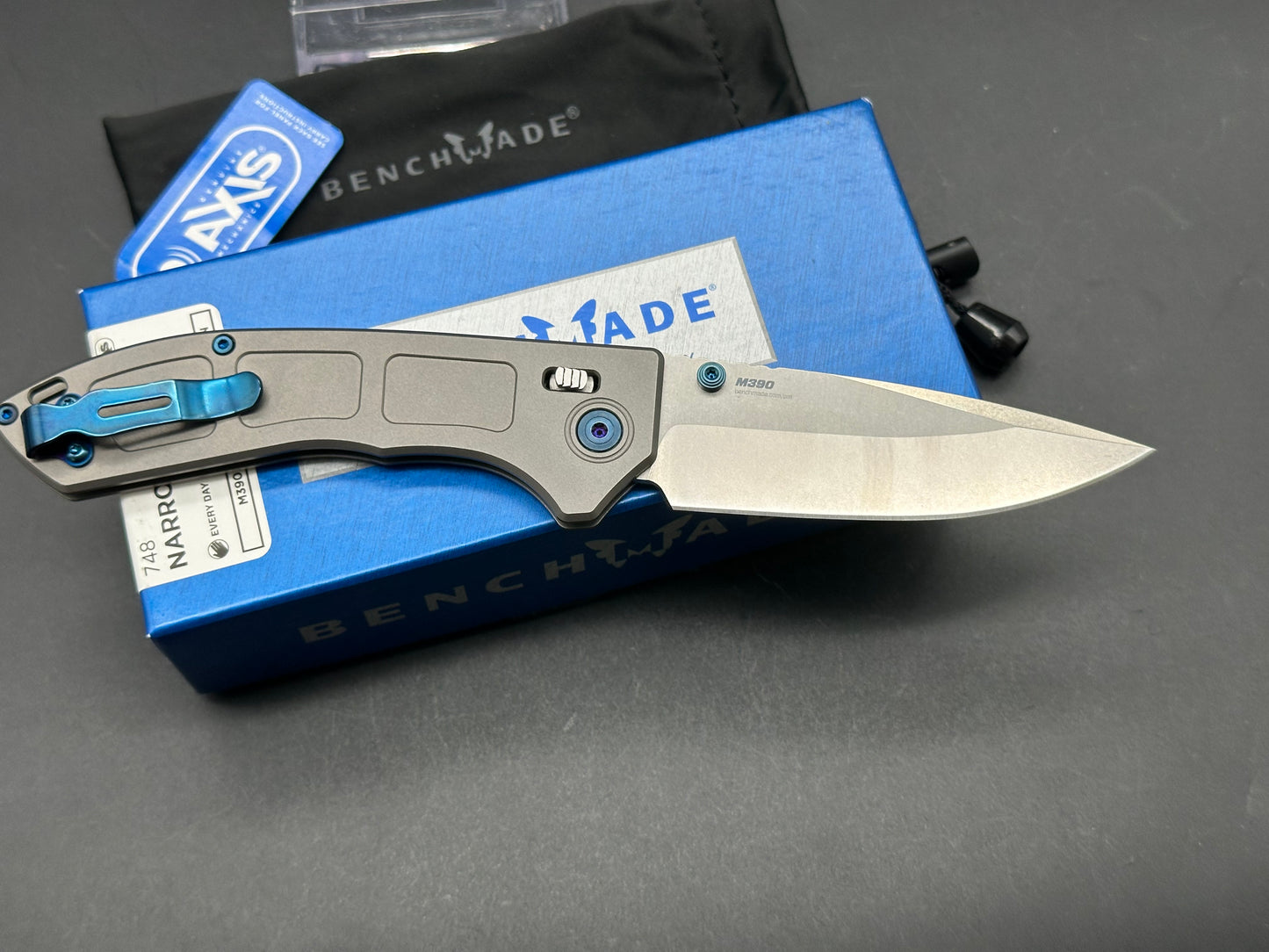 Benchmade Narrows 748 AXIS Lock Knife Titanium (3.4" Satin)