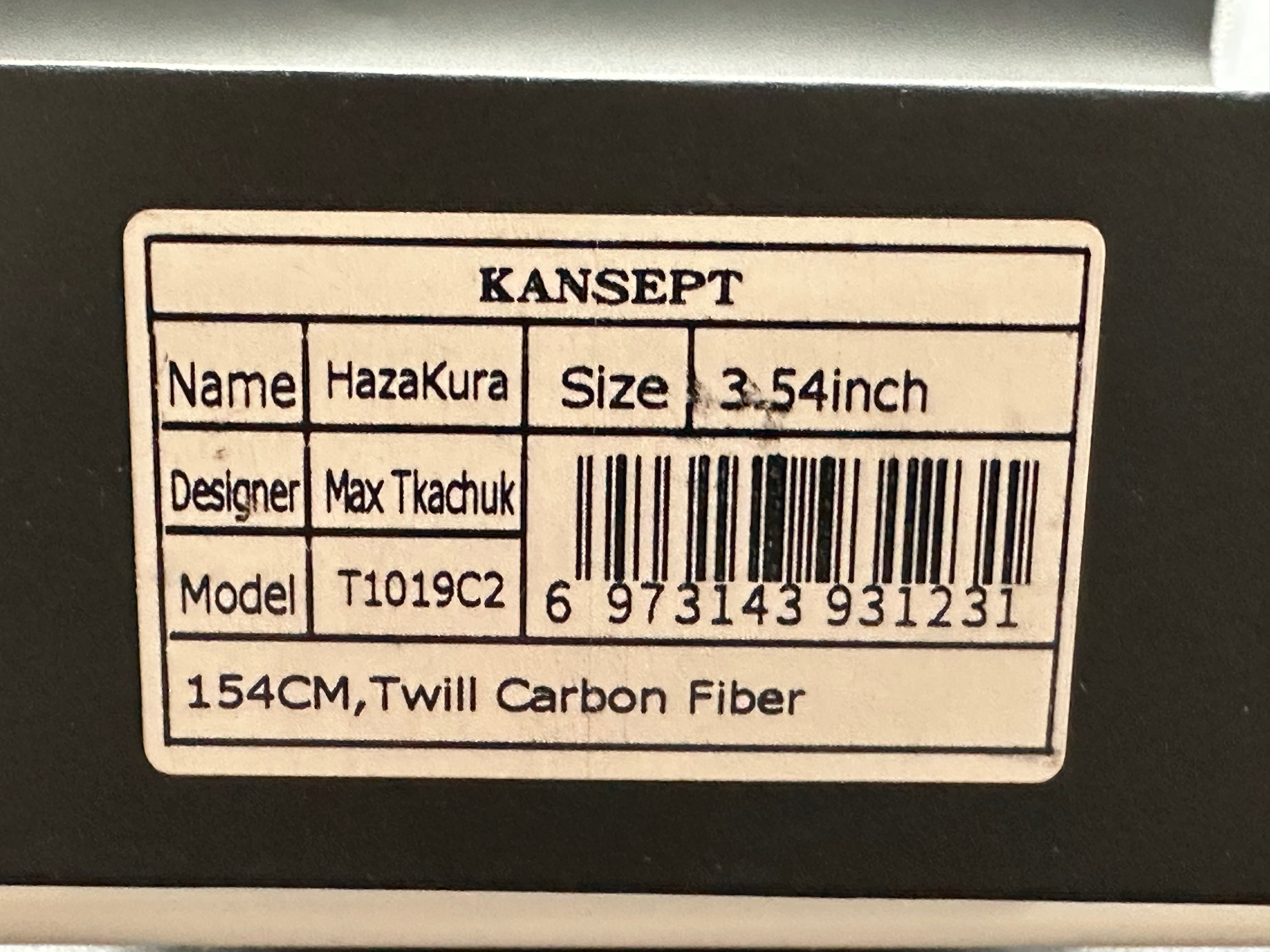 Kansept Hazakura - Blk Carbon Fiber (3.54" 154CM)