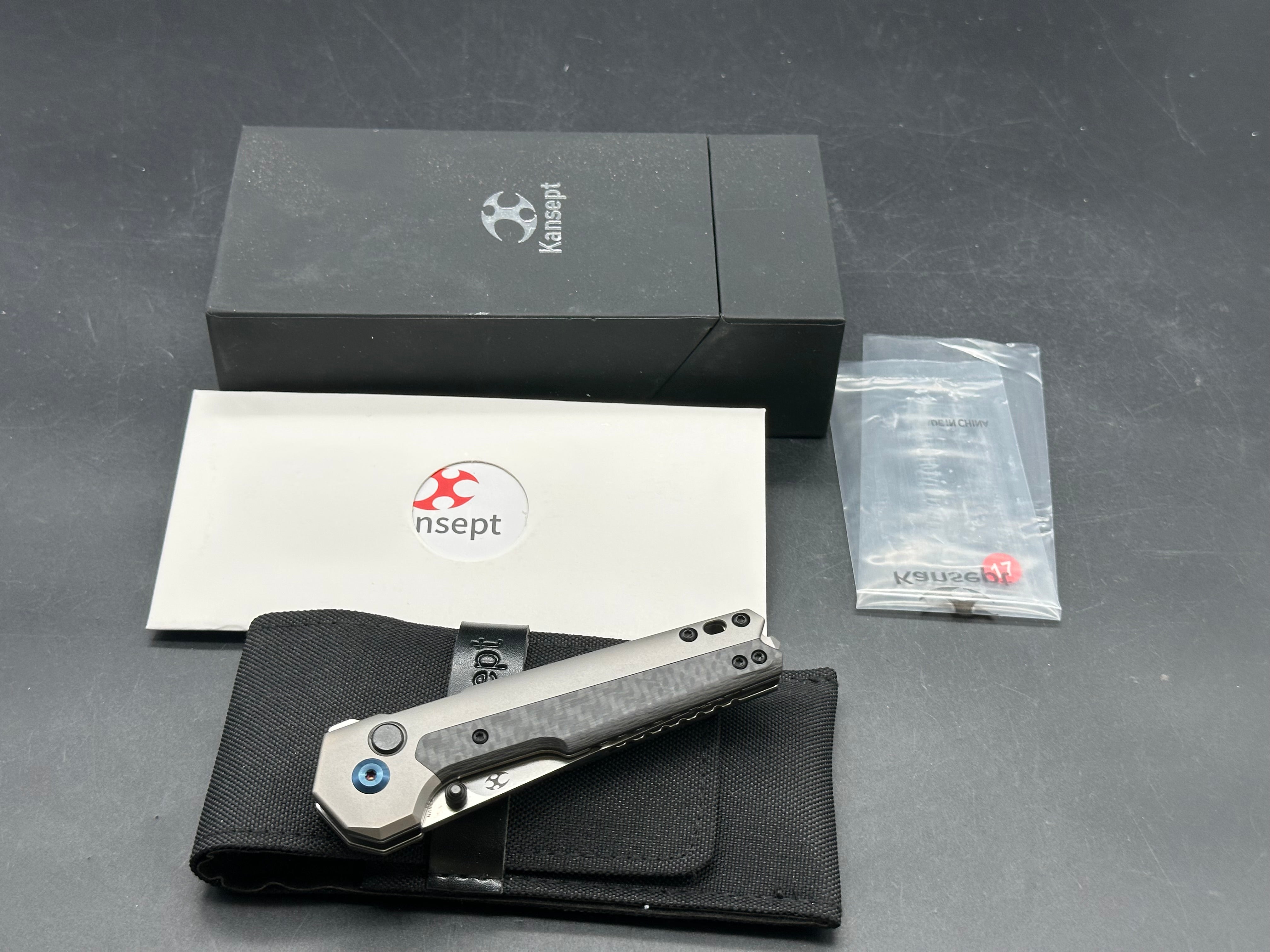 Kansept EDC Tac - Gray Ti / Twill CF (3.1" S35VN)