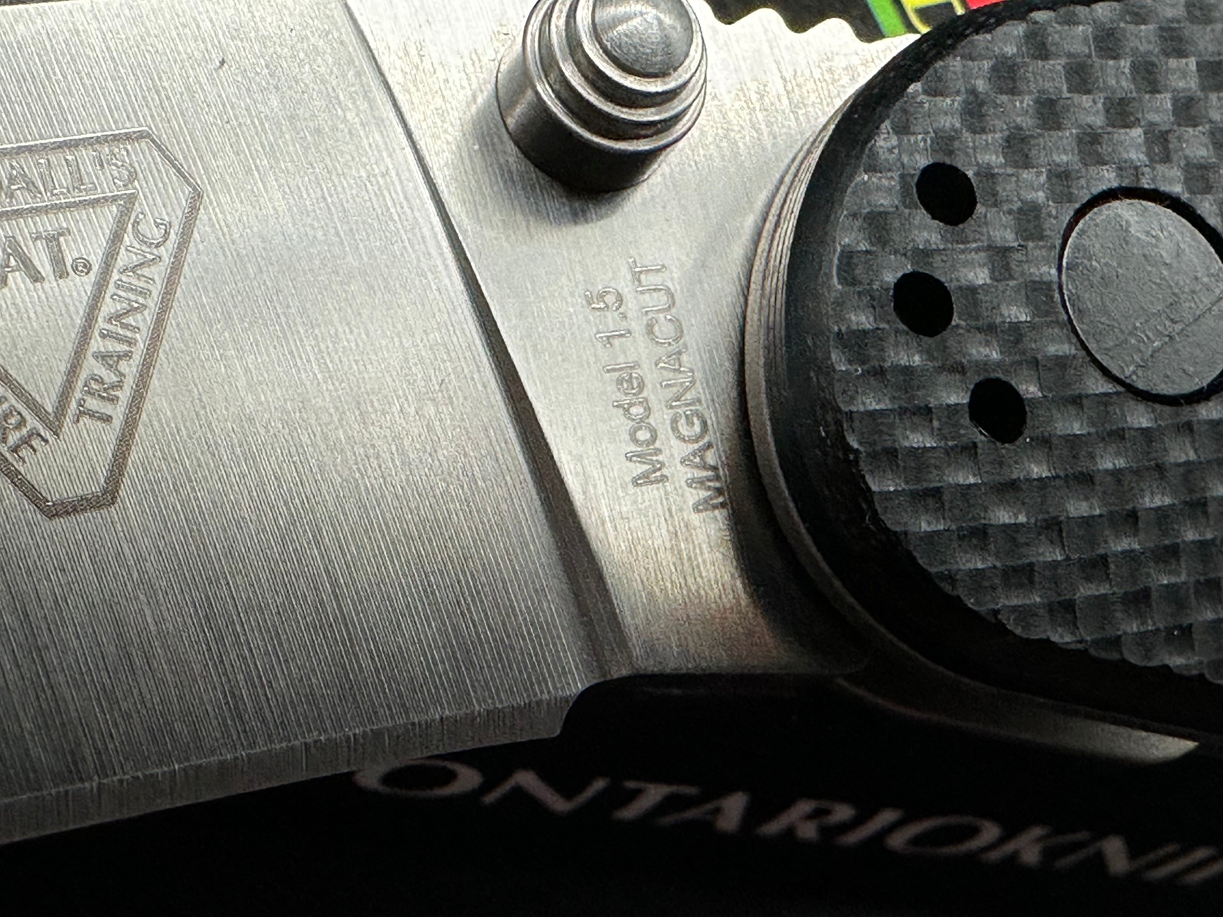 Ontario Rat Model 1.5 3.25" CPM MagnaCut with Black Textured G10 Scales