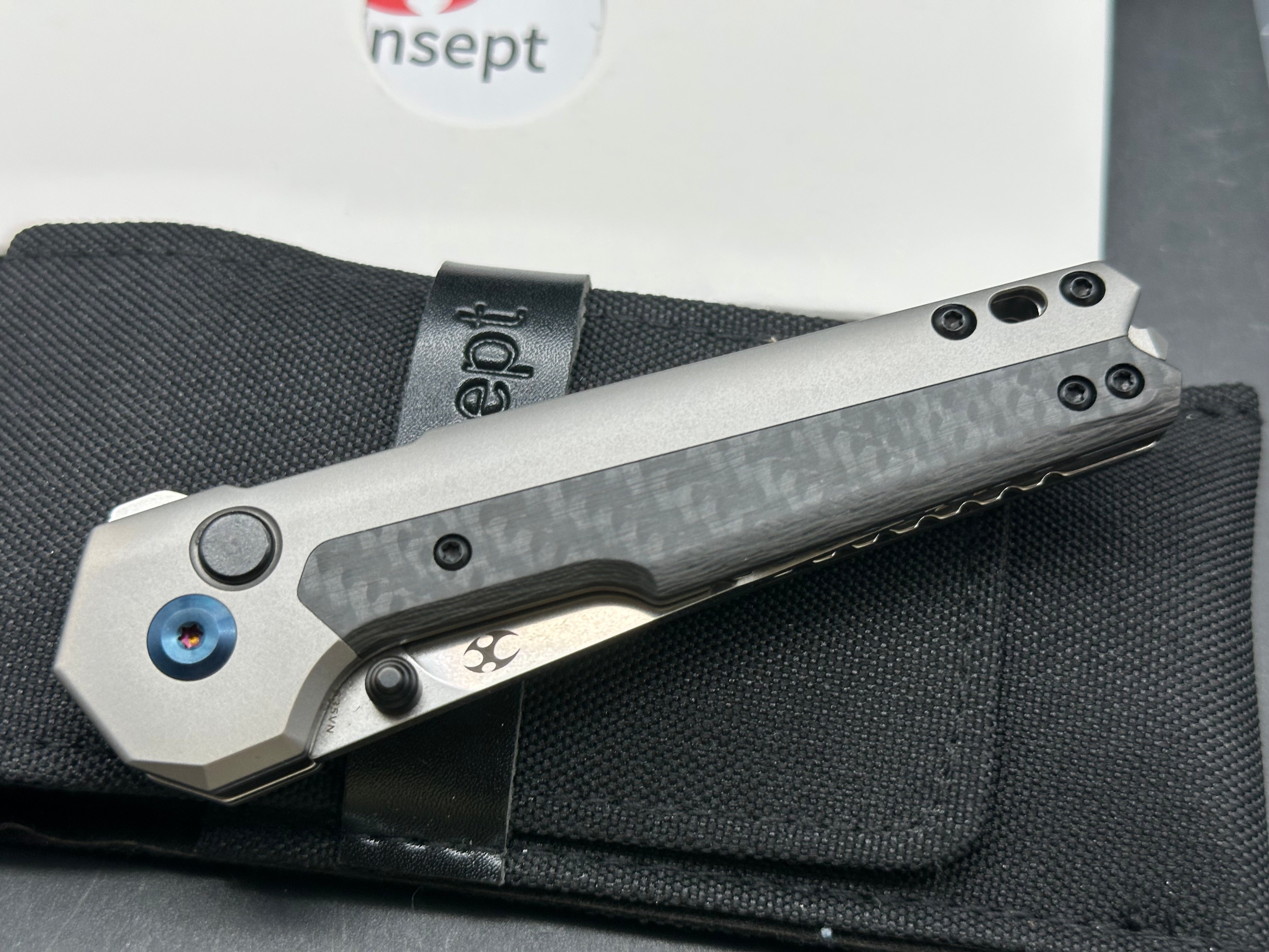 Kansept EDC Tac - Gray Ti / Twill CF (3.1" S35VN)