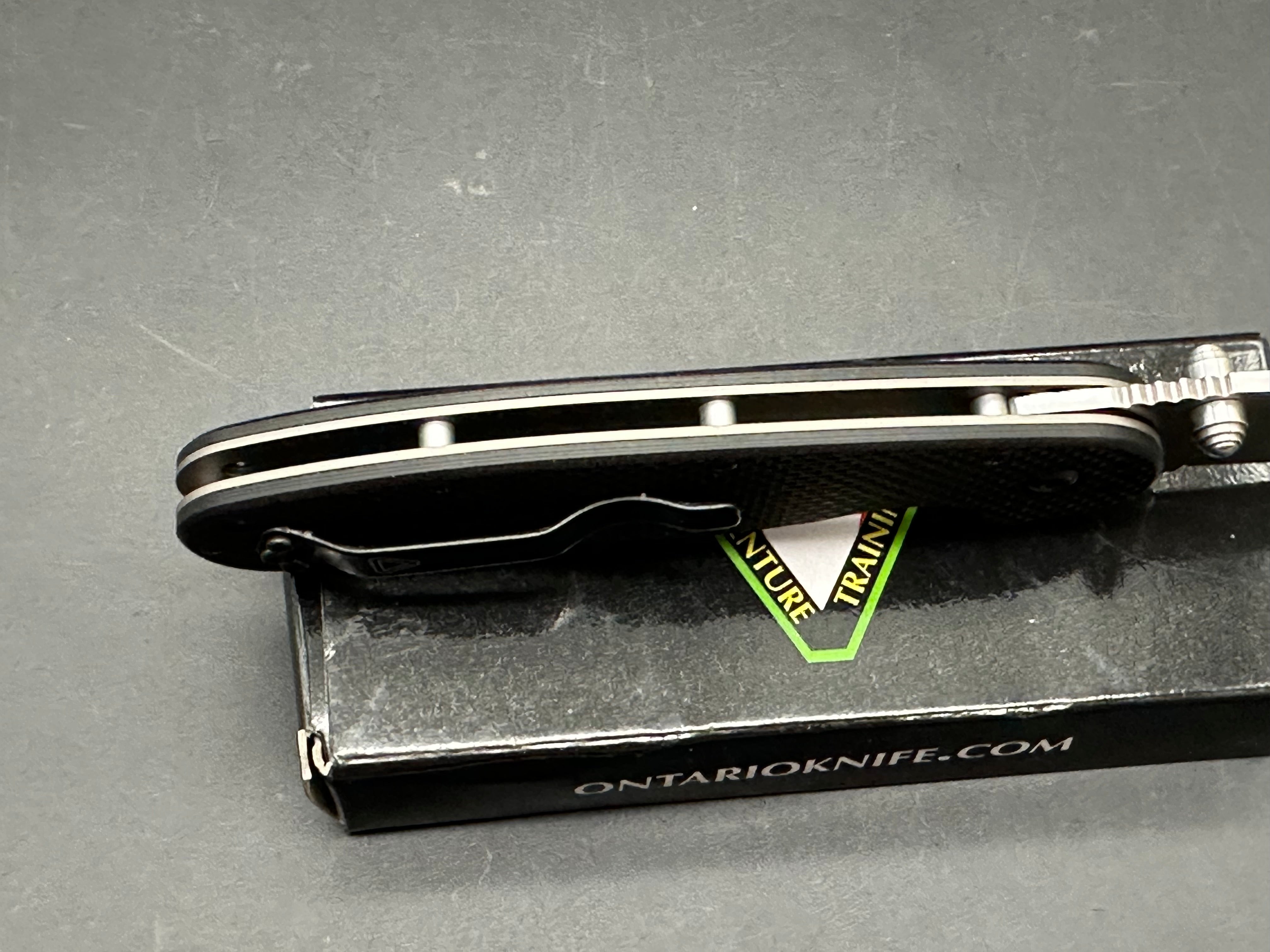 Ontario Rat Model 1.5 3.25" CPM MagnaCut with Black Textured G10 Scales