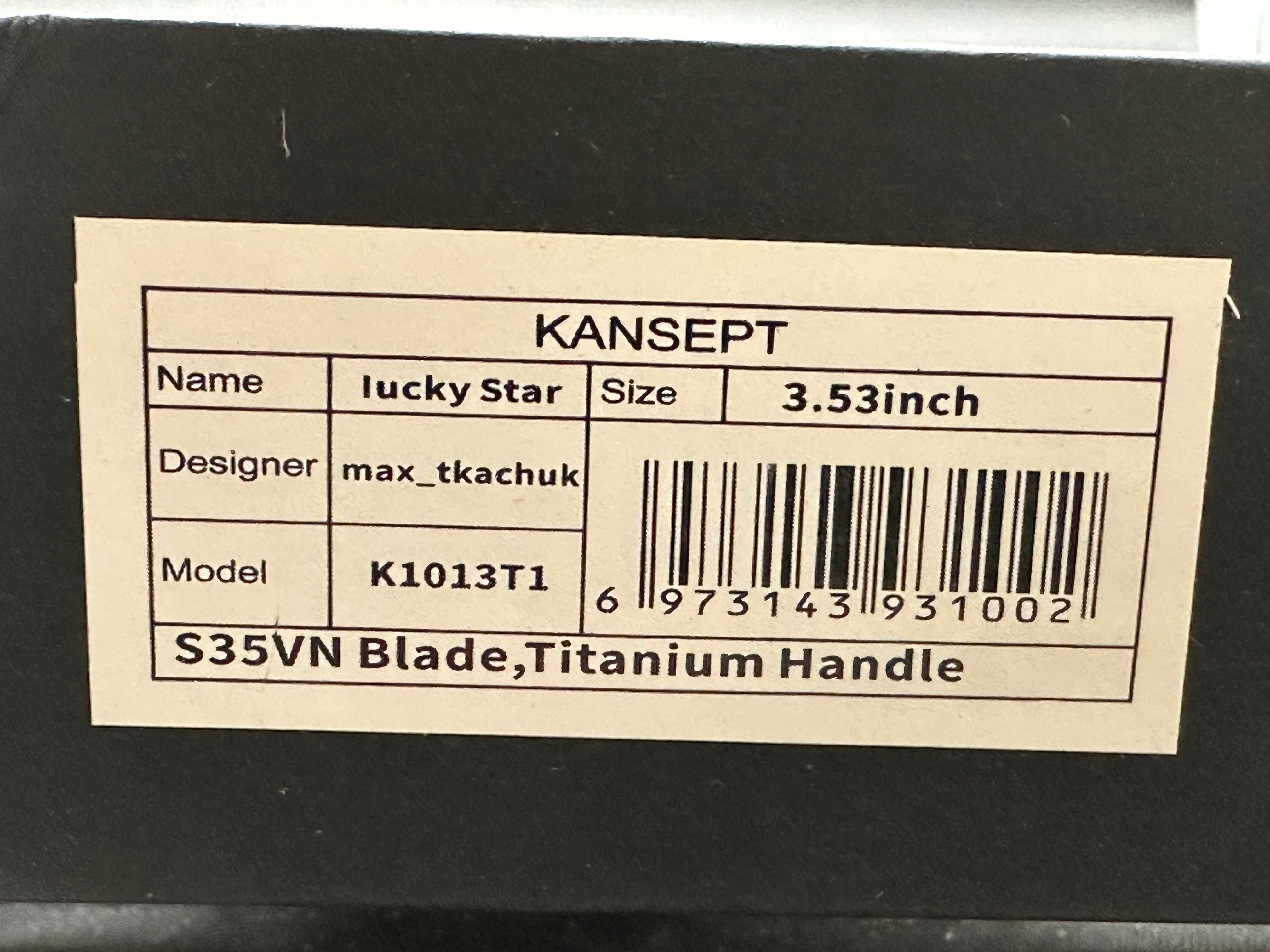 Kansept Knives Lucky Star Front Flipper 3.54" CPM-S35VN Satin Tanto Blade, Titanium Handles, Frame Lock