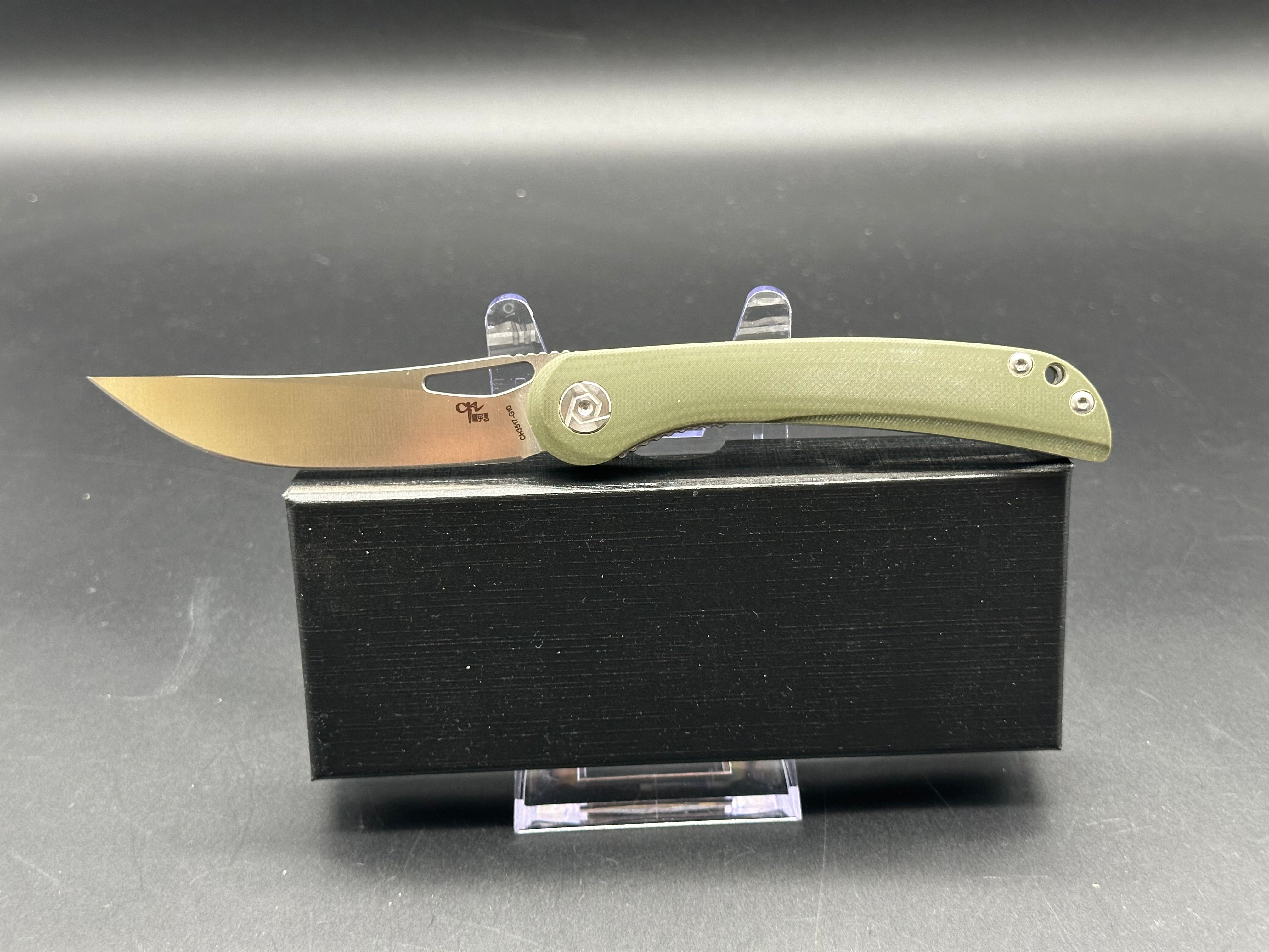 CH knife CH3517 Liner Lock Green G10 (3.78" D2 blade)