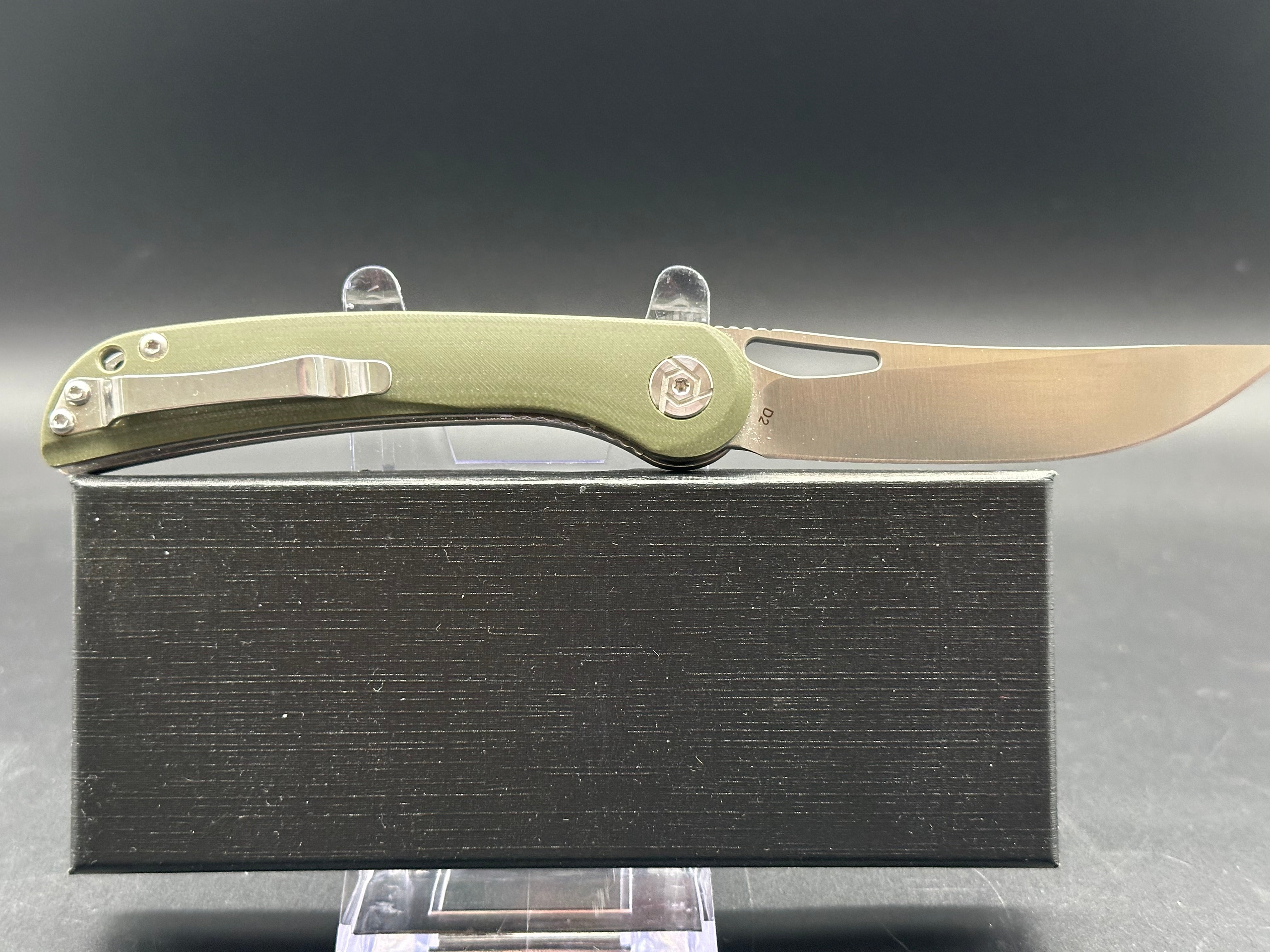 CH knife CH3517 Liner Lock Green G10 (3.78" D2 blade)