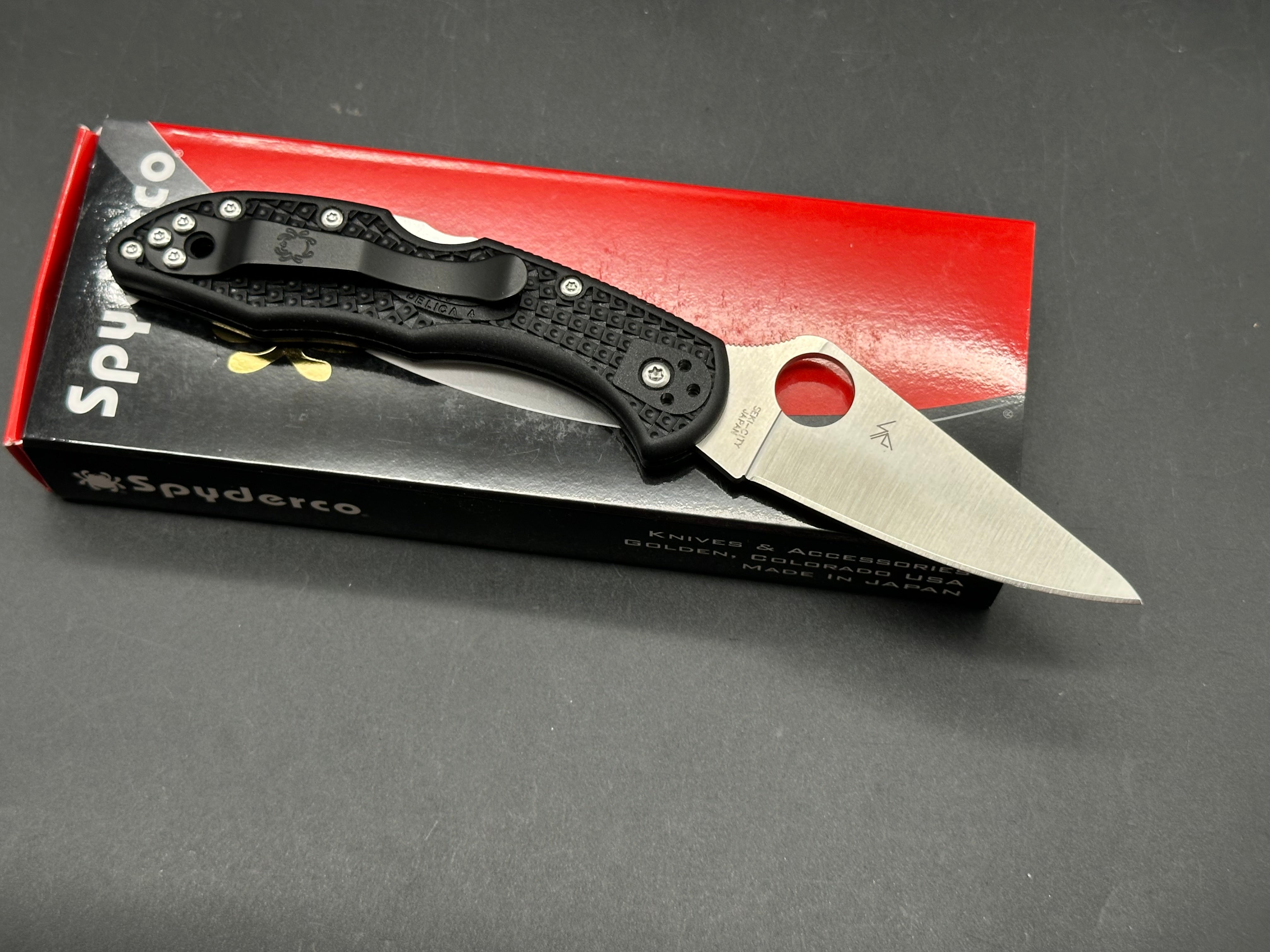 Spyderco Delica 4 2.875" VG-10 Satin Blade with Black FRN Scales