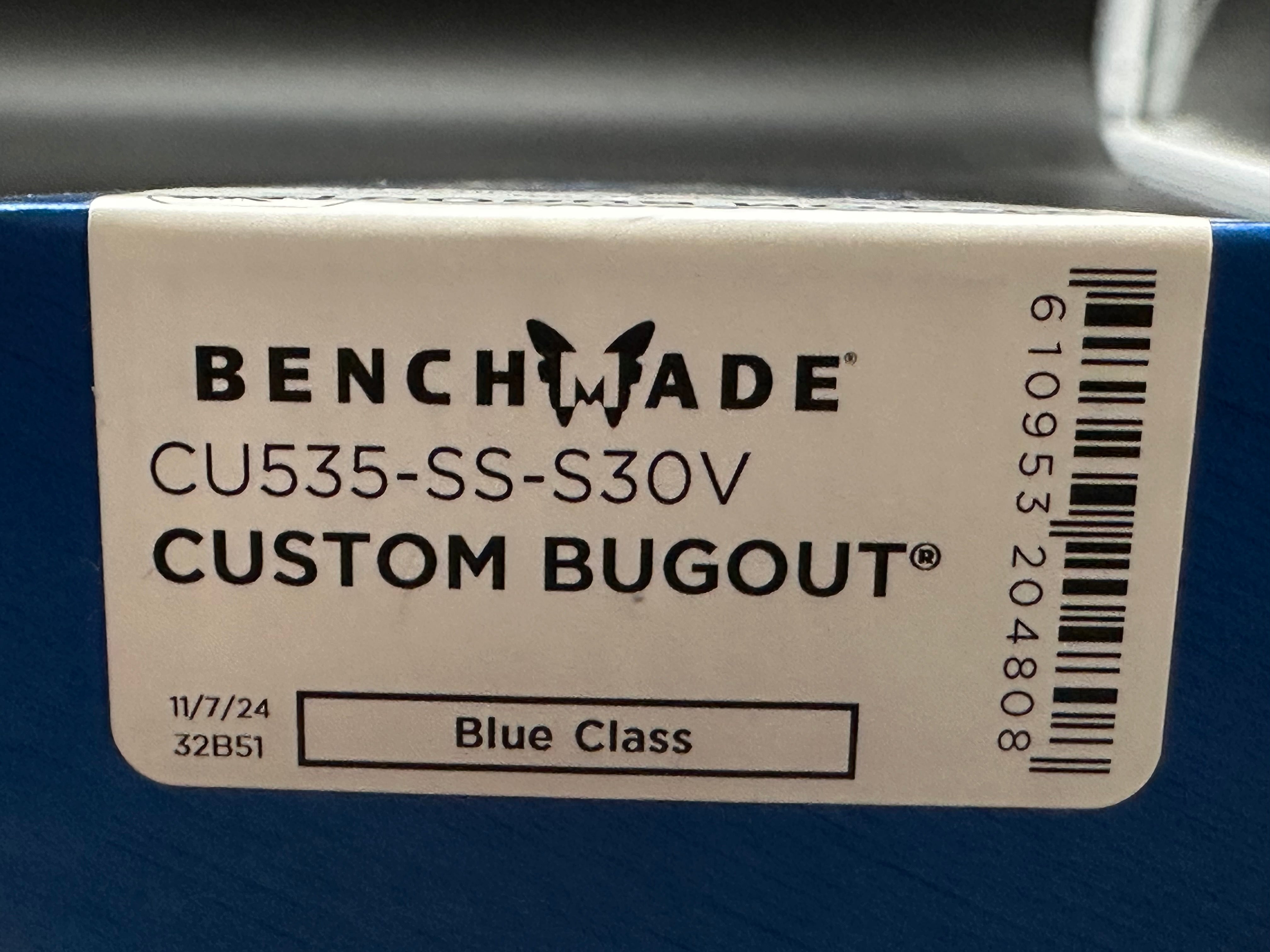 Benchmade Bugout-Custom, 3.24" CPM S30V Stonewash Blade with AWT Black Anodized Aluminum Scales