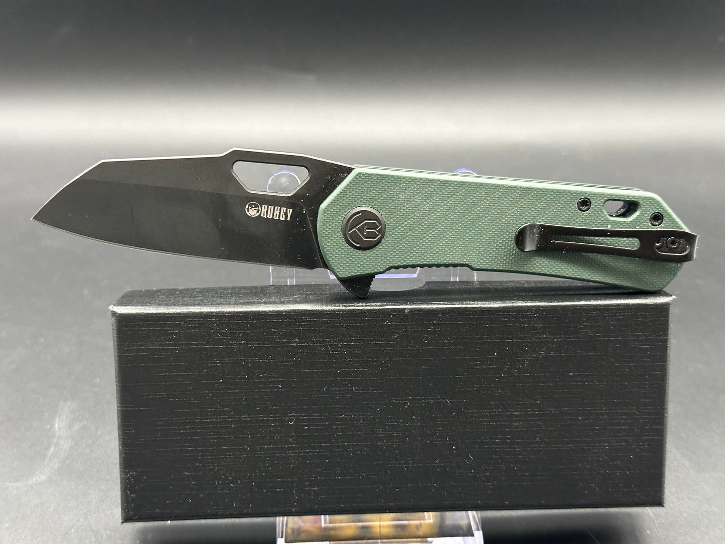 KUBEY Duroc Liner Lock Dark Green G10 KU332D (2.91" D2)