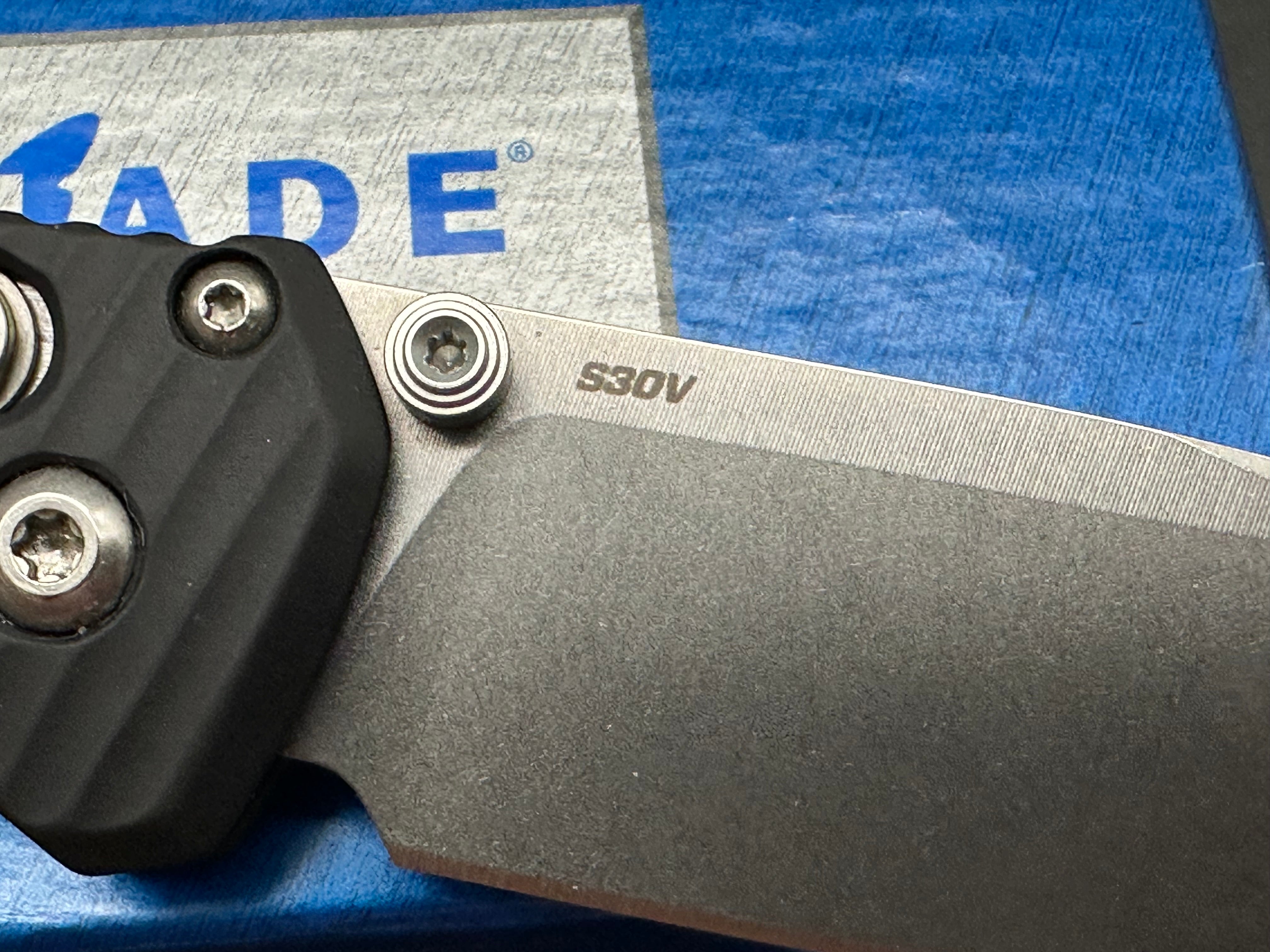 Benchmade Bugout-Custom, 3.24" CPM S30V Stonewash Blade with AWT Black Anodized Aluminum Scales