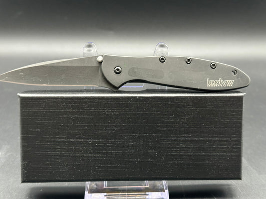 Kershaw Leek Black Aluminum Liner Lock (3" 14C28N Black blade)