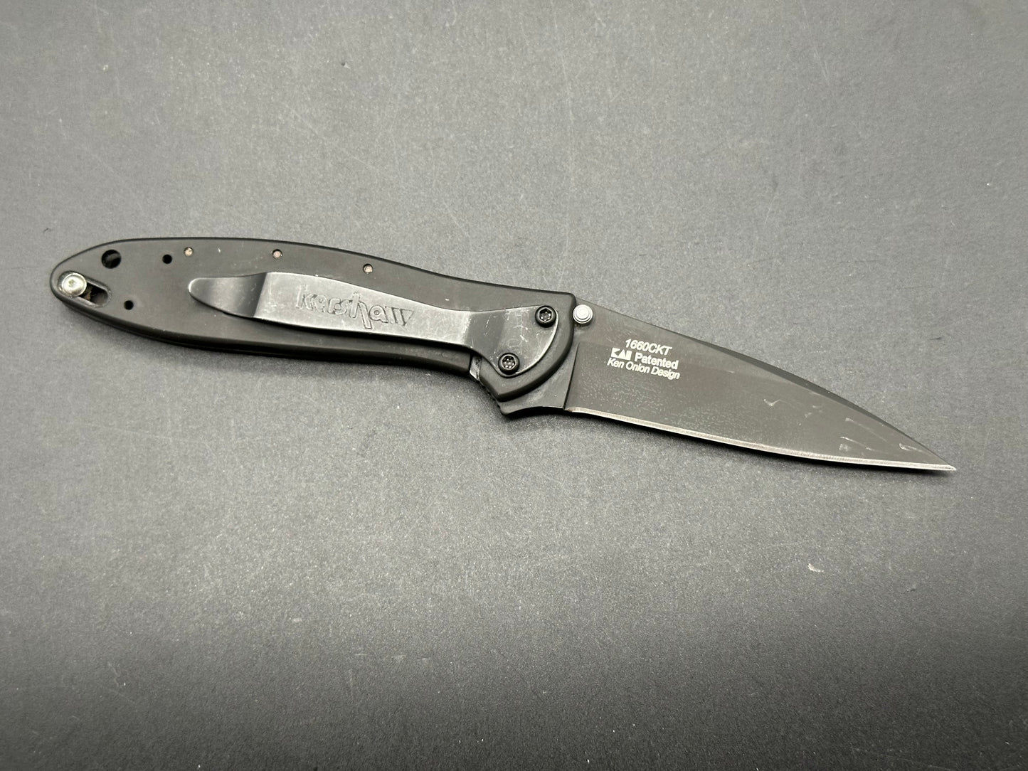 Kershaw Leek Black Aluminum Liner Lock (3" 14C28N Black blade)