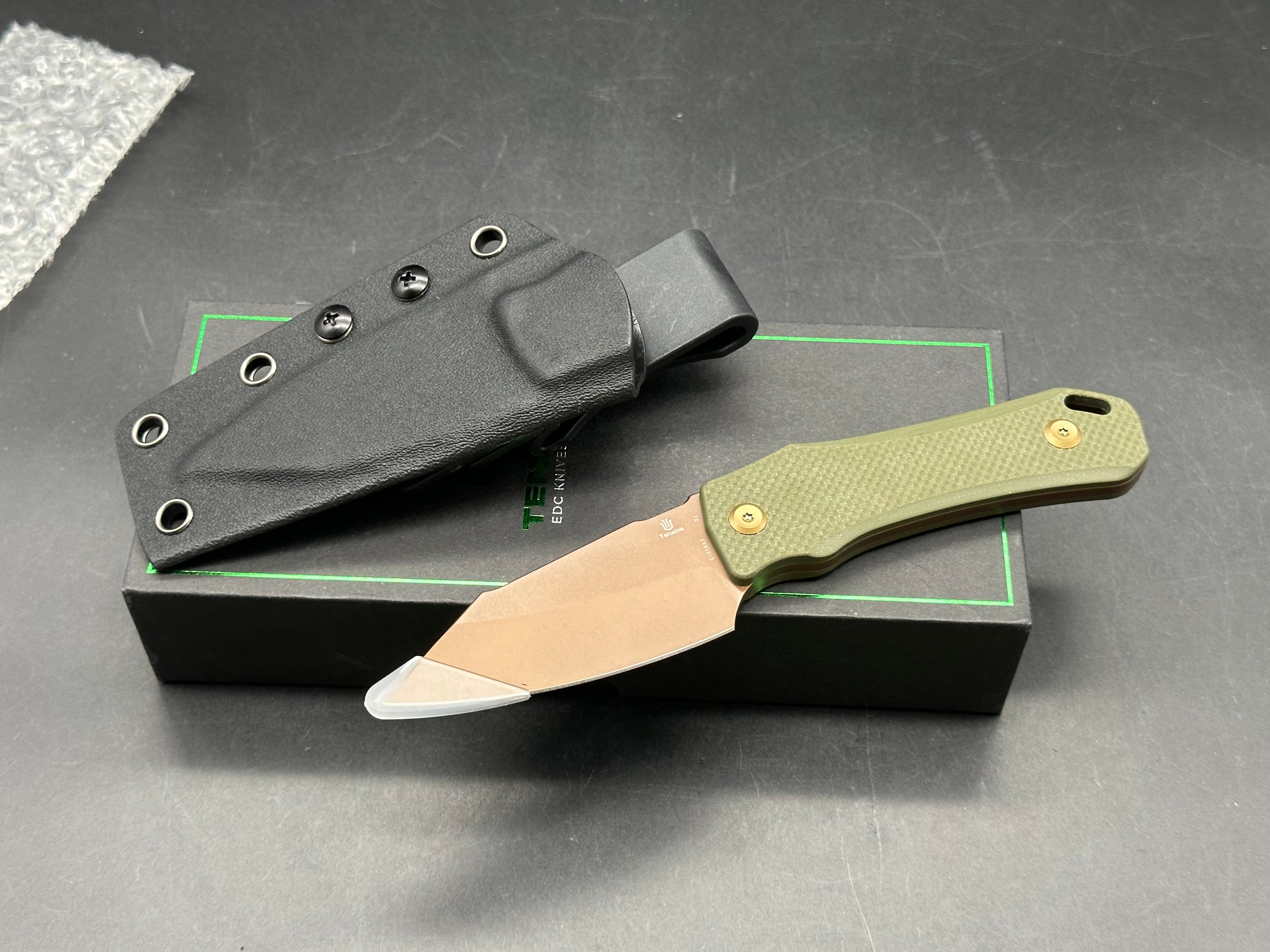 Tenable 1058A3 Loki Fixed Blade Knife Olive G10