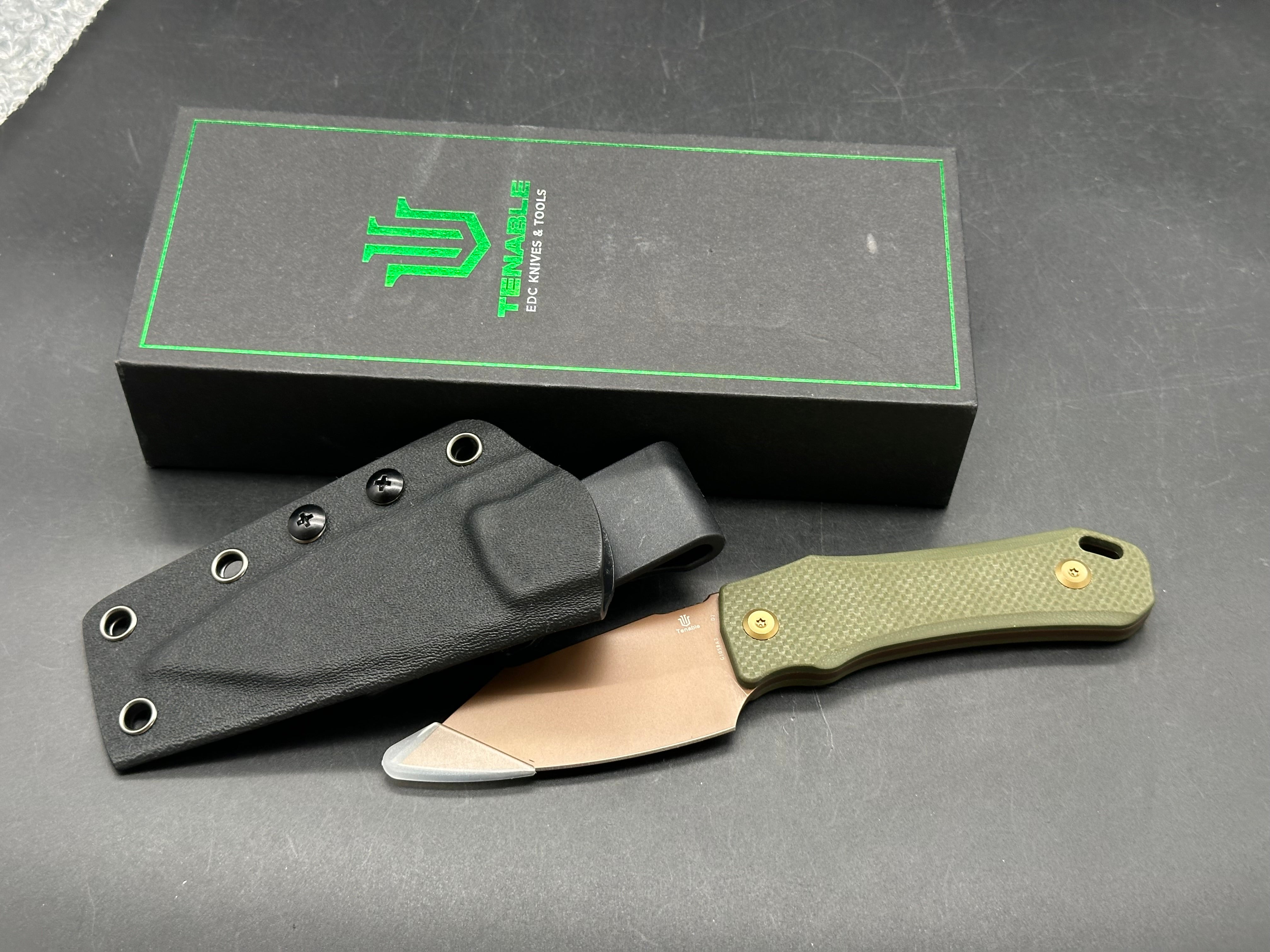Tenable 1058A3 Loki Fixed Blade Knife Olive G10