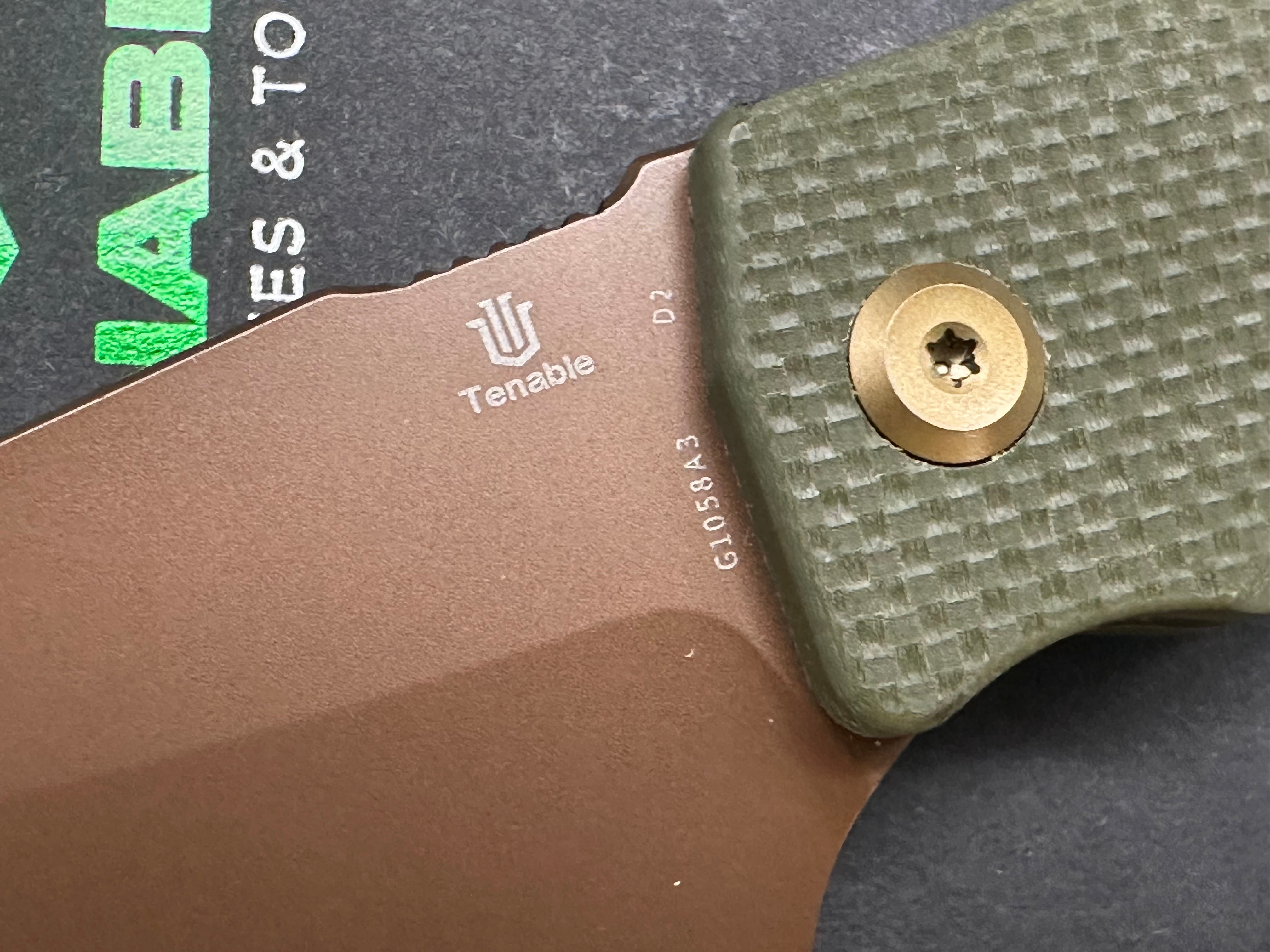 Tenable 1058A3 Loki Fixed Blade Knife Olive G10