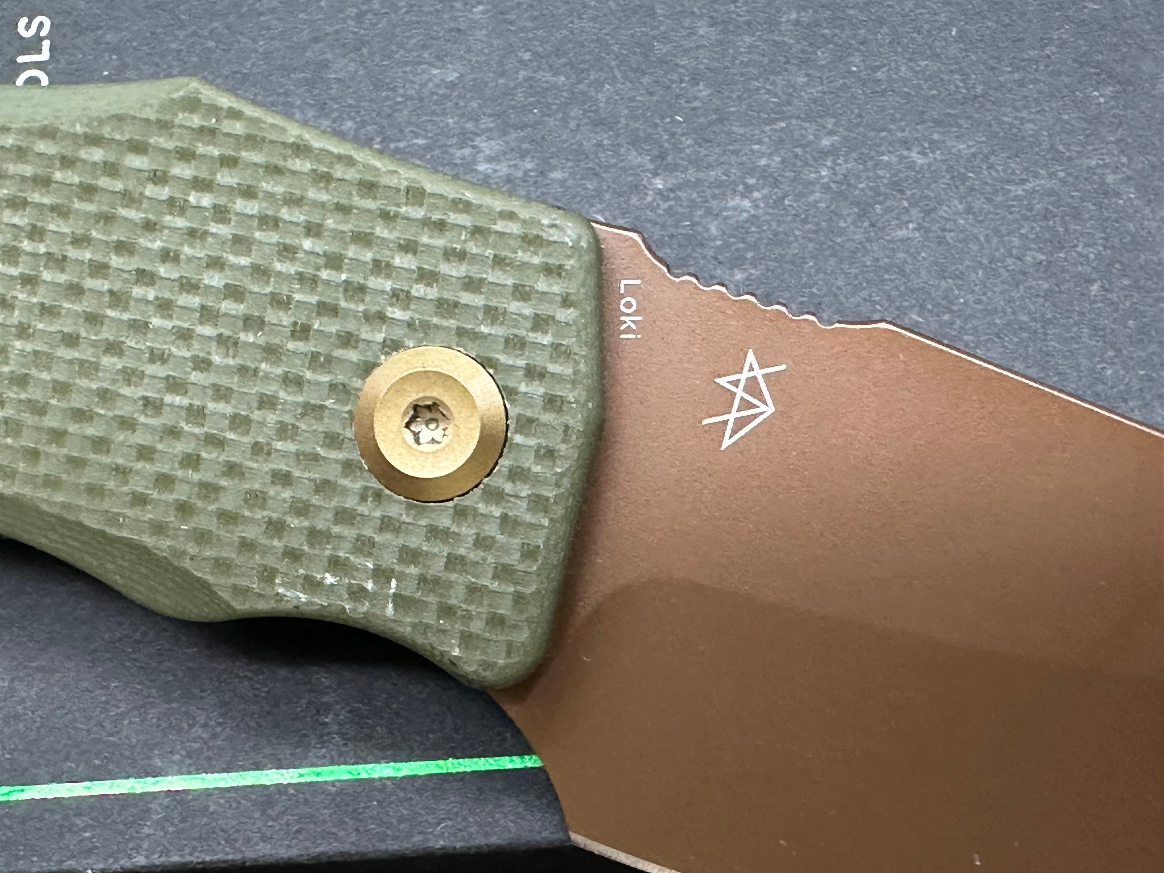 Tenable 1058A3 Loki Fixed Blade Knife Olive G10