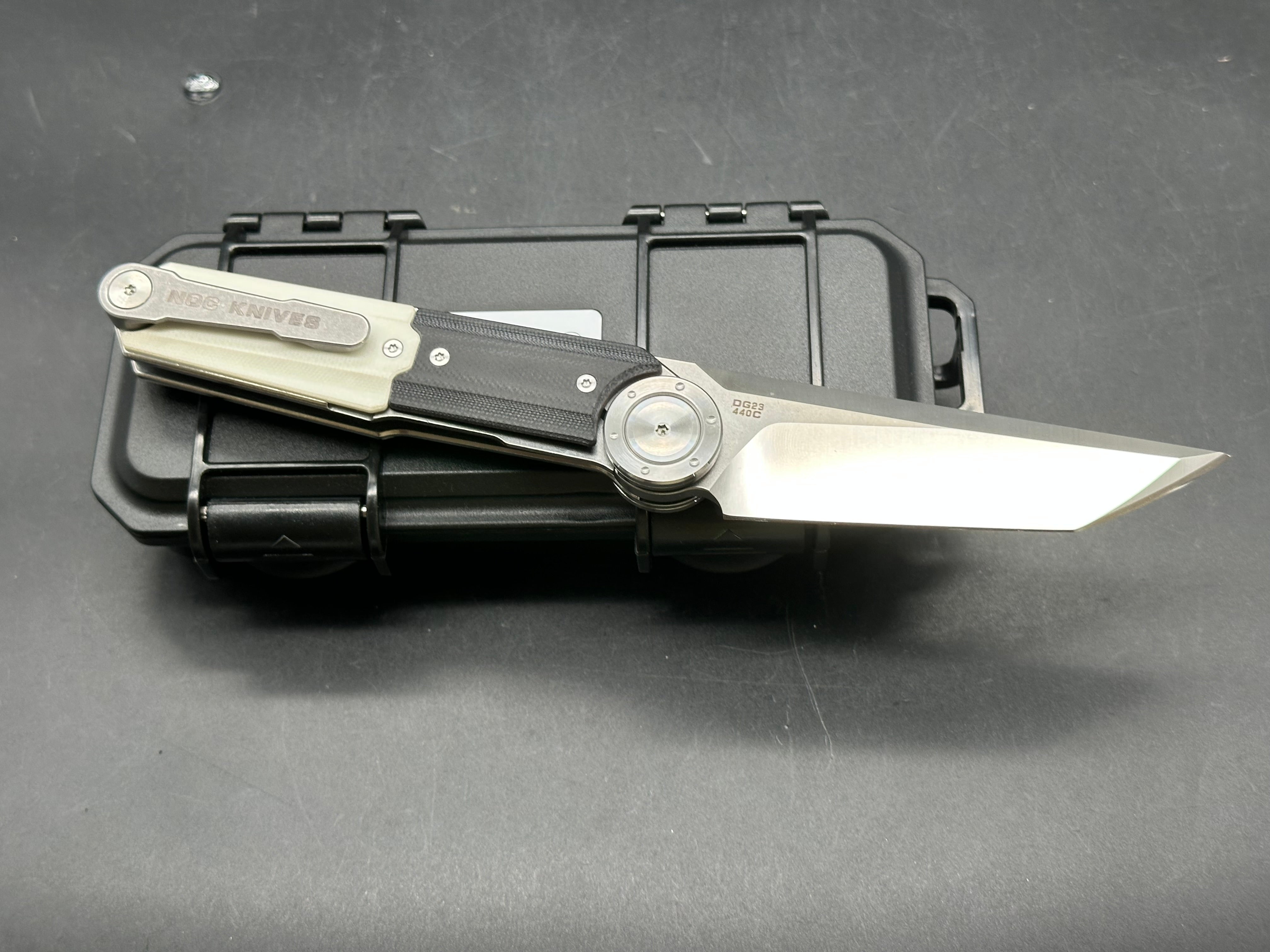 NOC Knives DG23 440 steel folding front flipper tanto