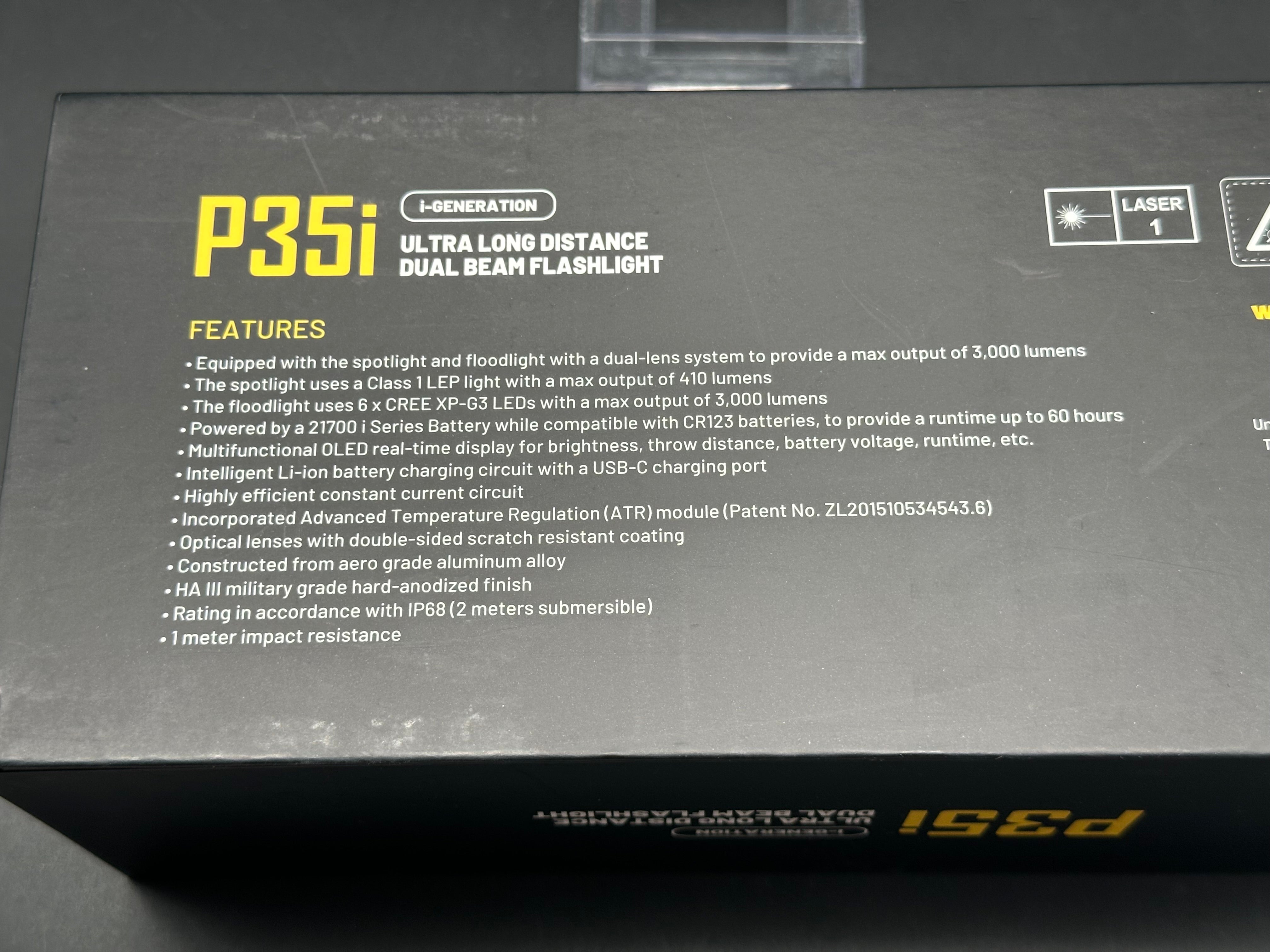 Nitecore P35i 3000 Lumen 1804 Yard Rechargeable LEP Flashlight