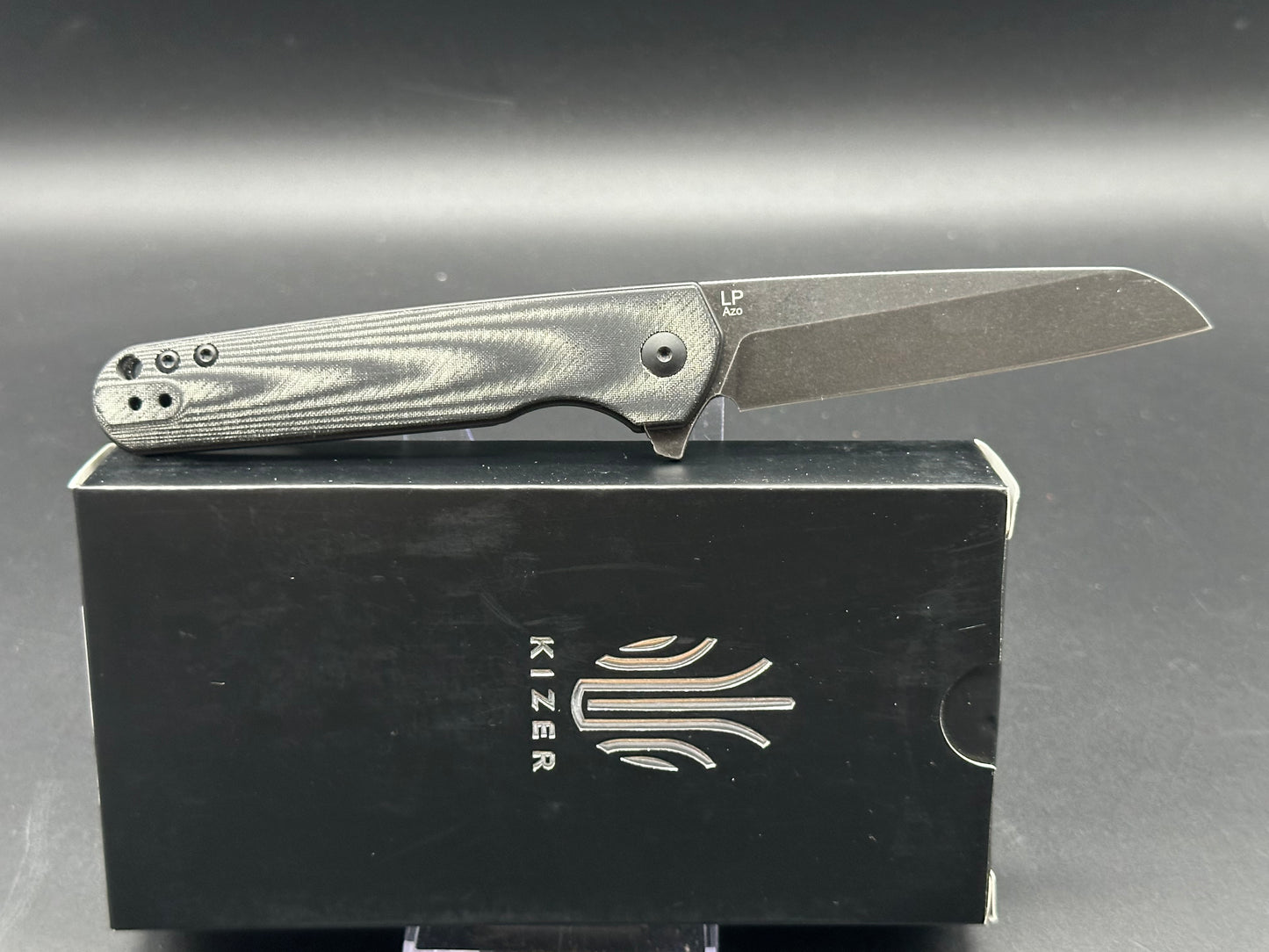 Kizer Azo LP Liner Lock Black Micarta V3610C1 (3.43" 154CM Black Stonewash)