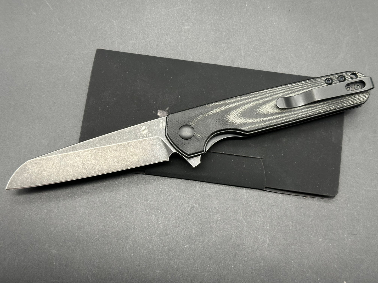 Kizer Azo LP Liner Lock Black Micarta V3610C1 (3.43" 154CM Black Stonewash)