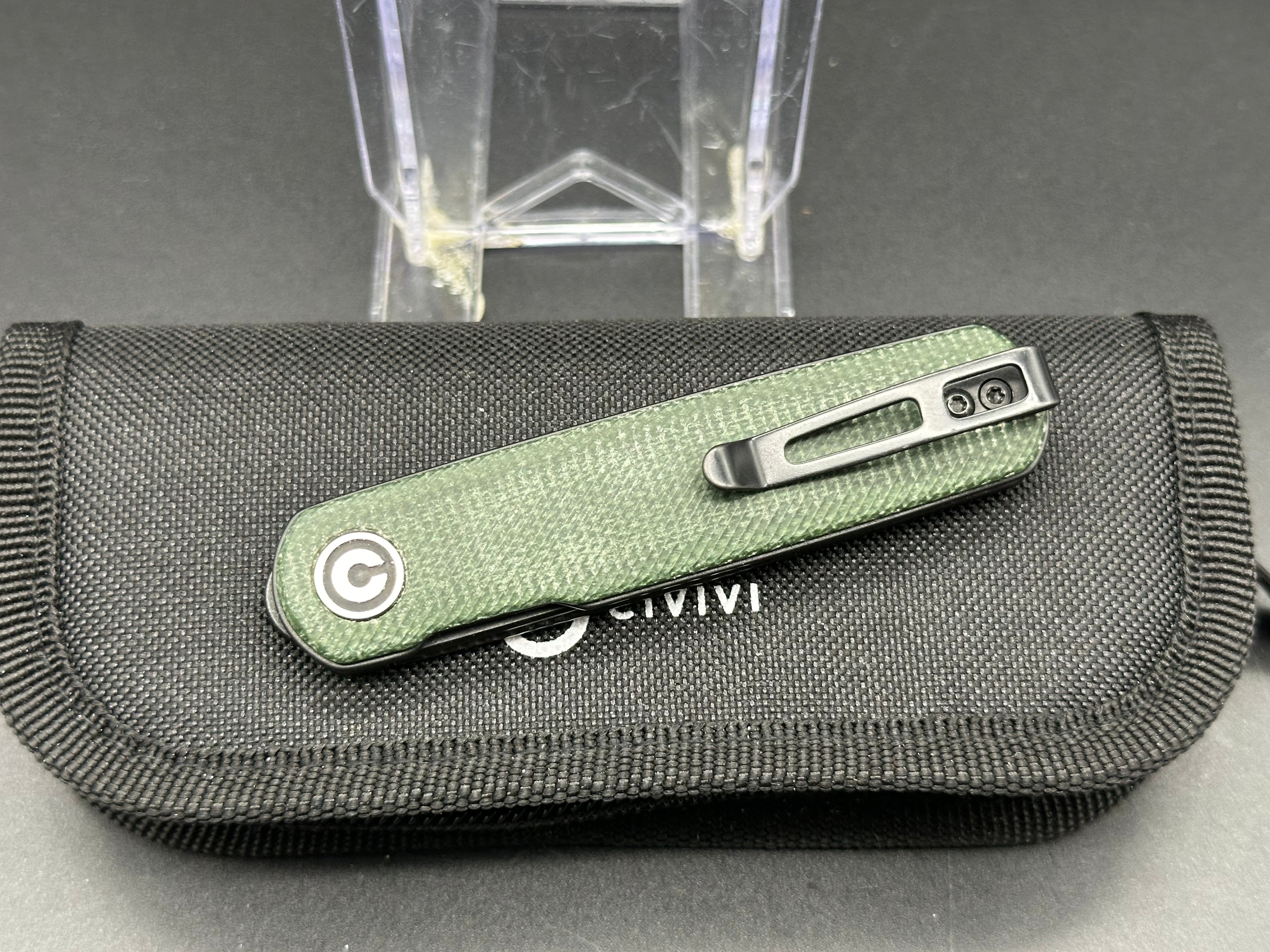 CIVIVI Lumi Top Flipper Dark Green Micarta C20024-1 (2.56" 14C28N black blade)