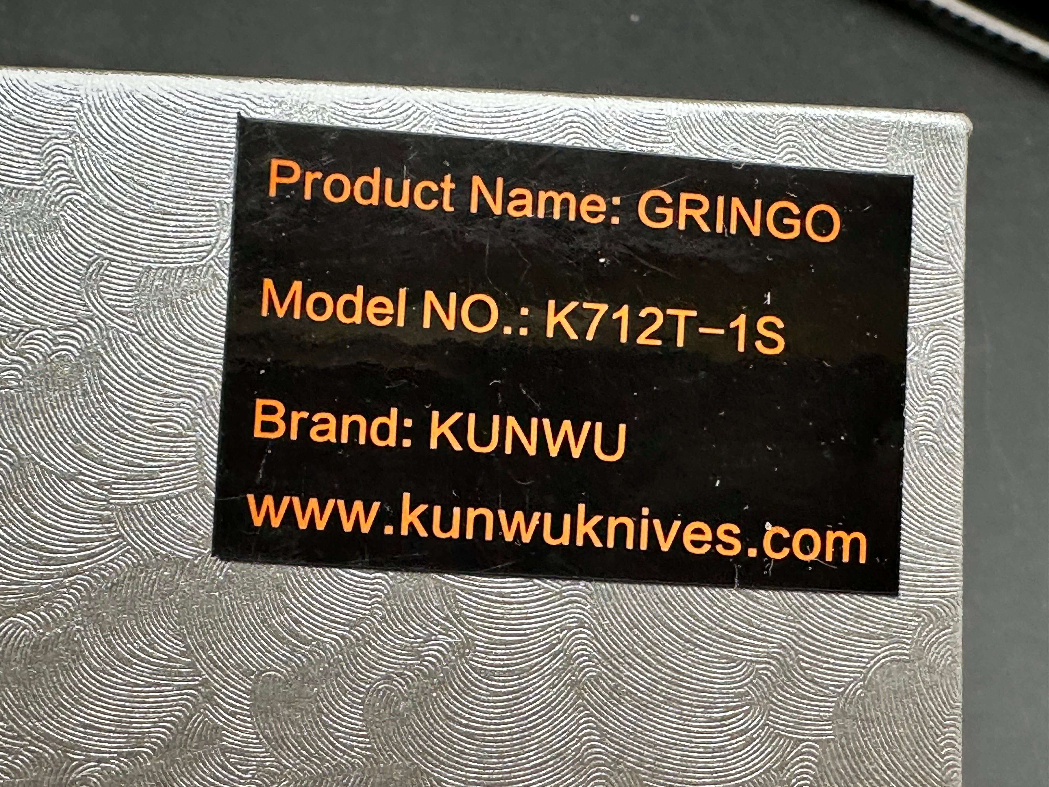 KUNWU GRINGO HONEYDEW STONEWASH TITANIUM HANDLE S390 PLAIN EDGE STONEWASH