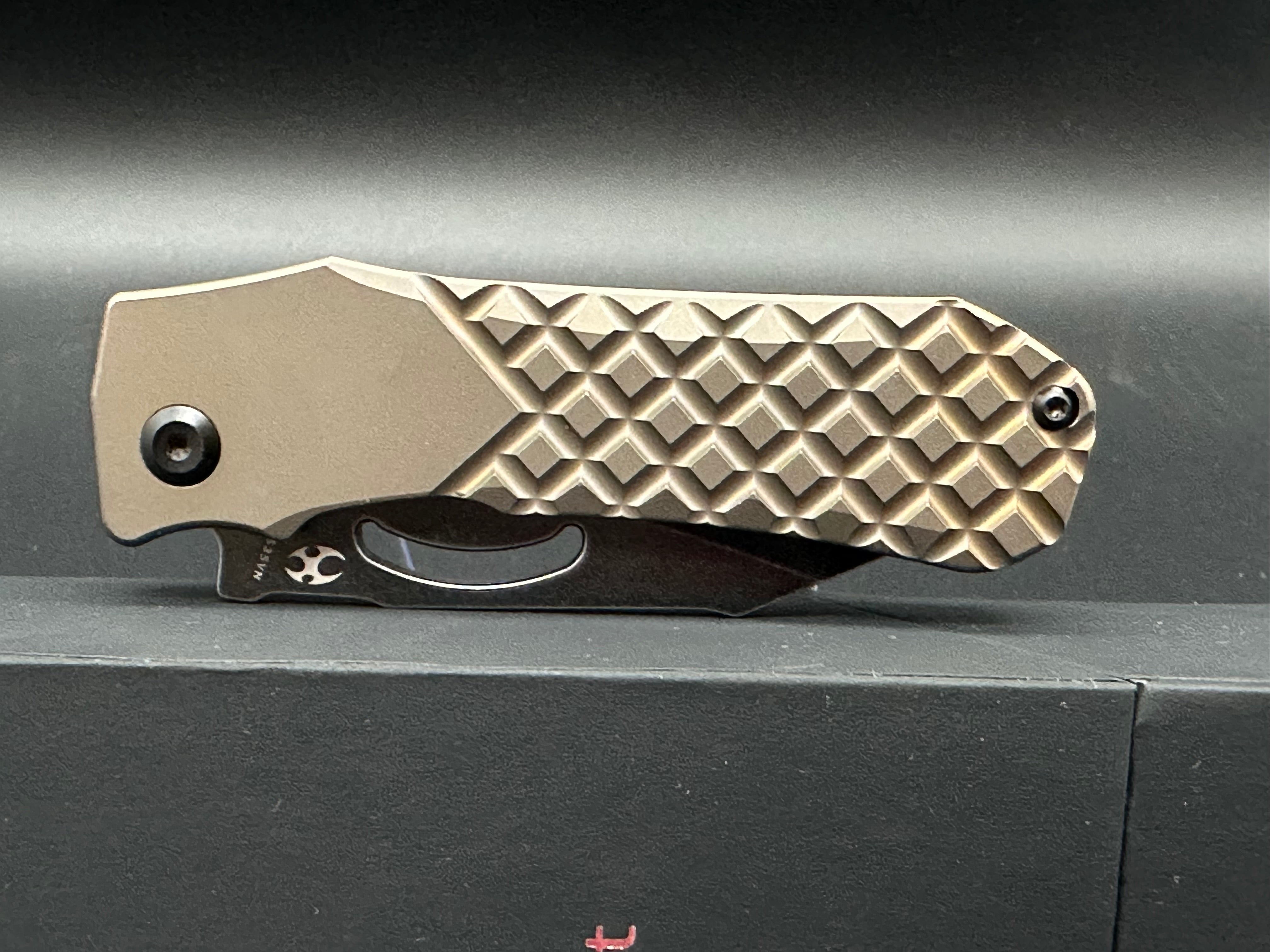 Kansept Knives Loki Bronze Frag Titanium Frame Lock Knife (2.99" Black SW S35VN)