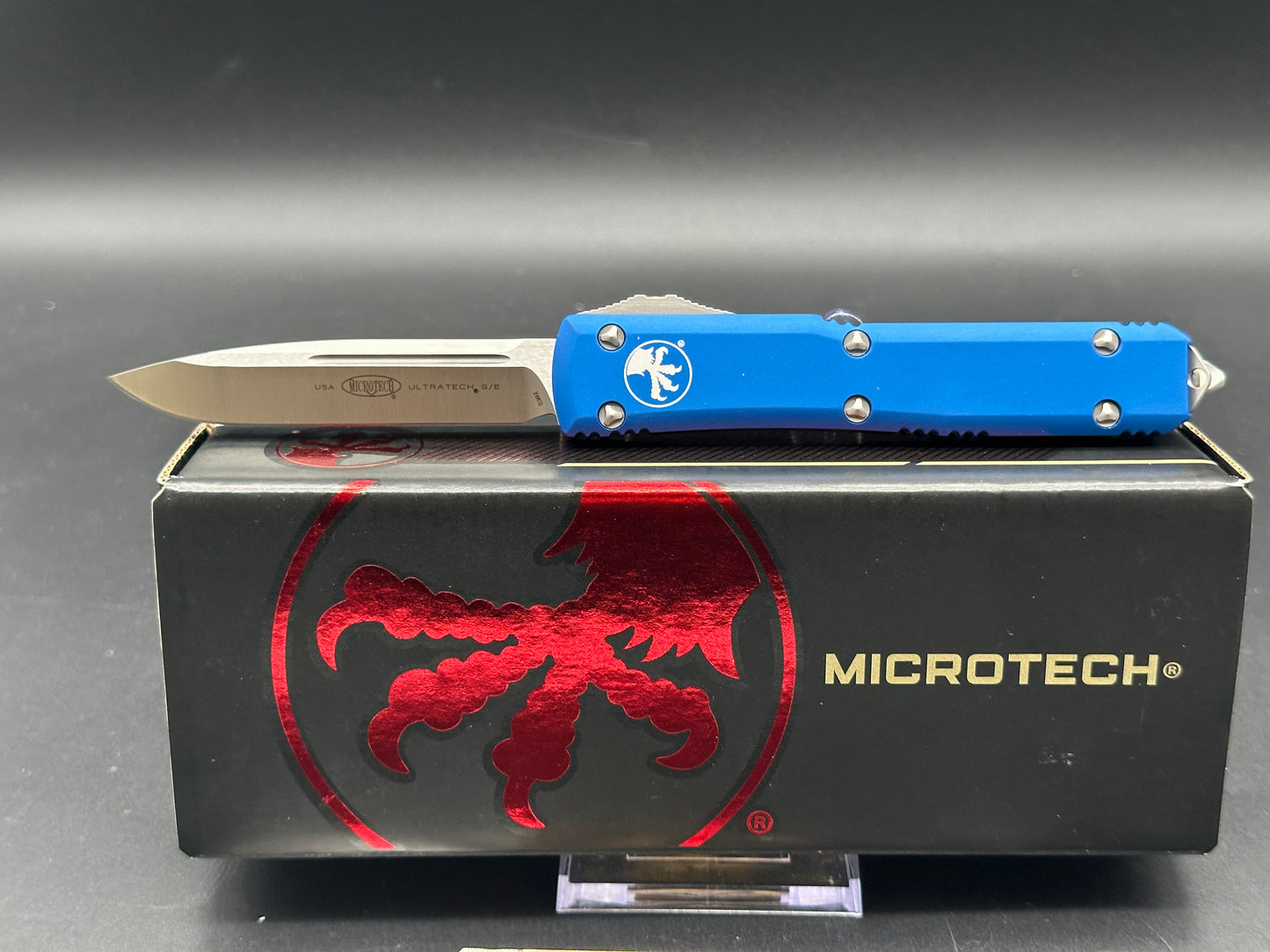 Microtech Ultratech S/E OTF Automatic Knife Blue (3.4" Stonewash) 121-10BL