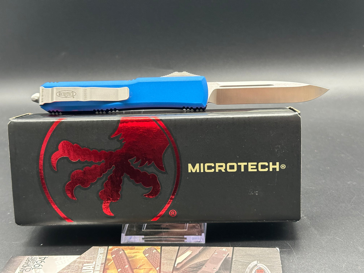 Microtech Ultratech S/E OTF Automatic Knife Blue (3.4" Stonewash) 121-10BL