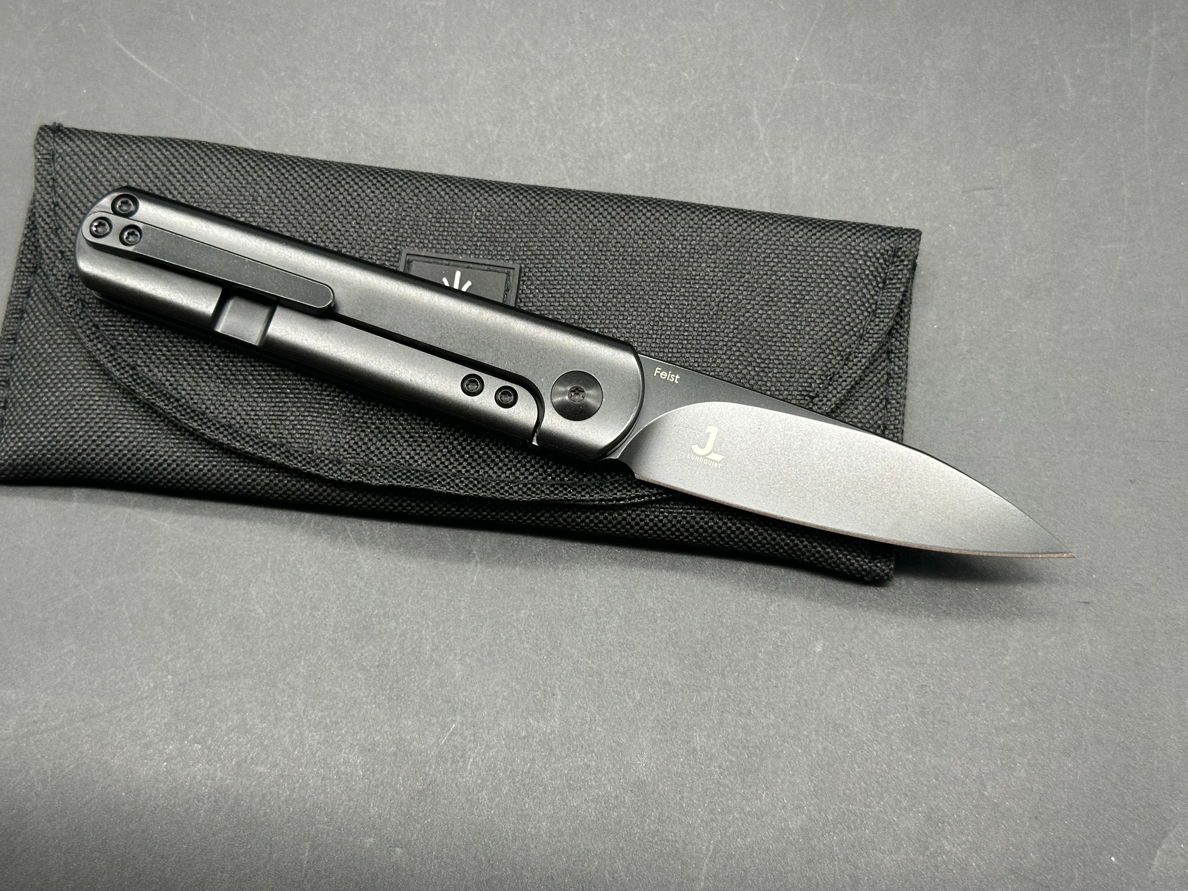 Kizer Feist Front Flipper Knife Black Titanium (2.8" Black)