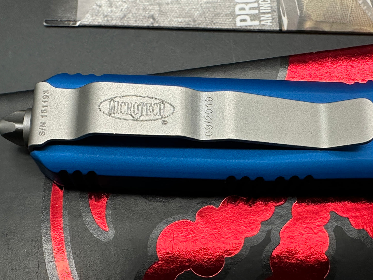 Microtech Ultratech S/E OTF Automatic Knife Blue (3.4" Stonewash) 121-10BL