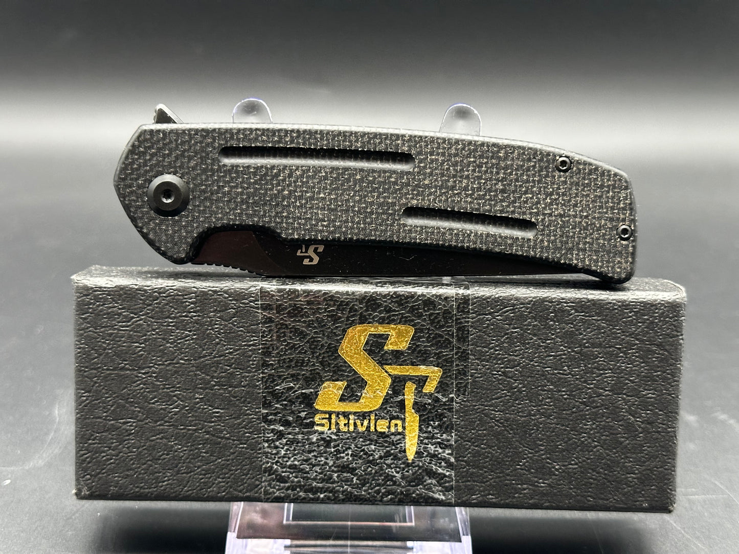 Sitivien ST133 Folding Knife,D2 Blade,Micarta Handle