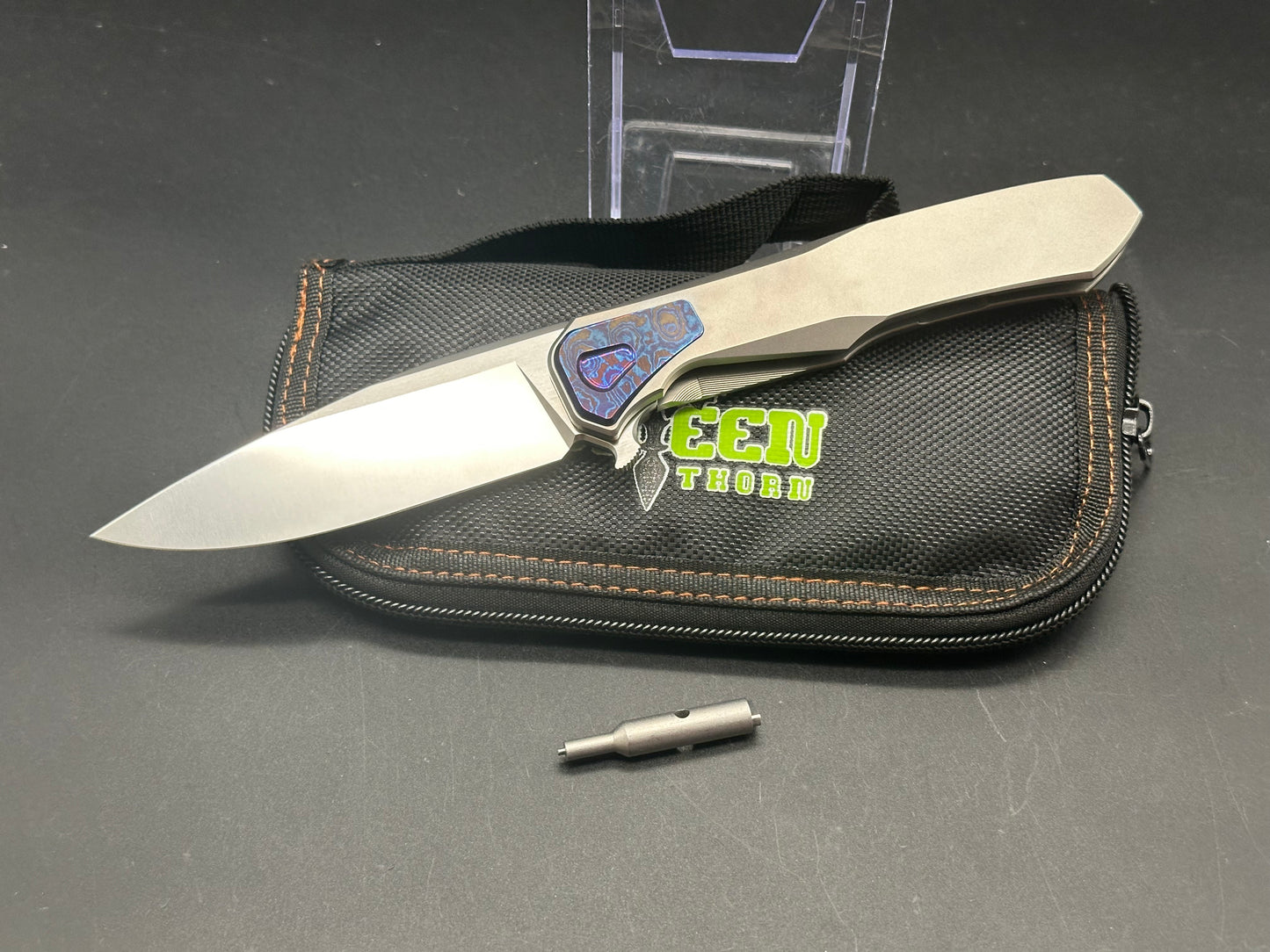 Green thorn Lochsa folding knife M390 blade TC4 titanium integral handle