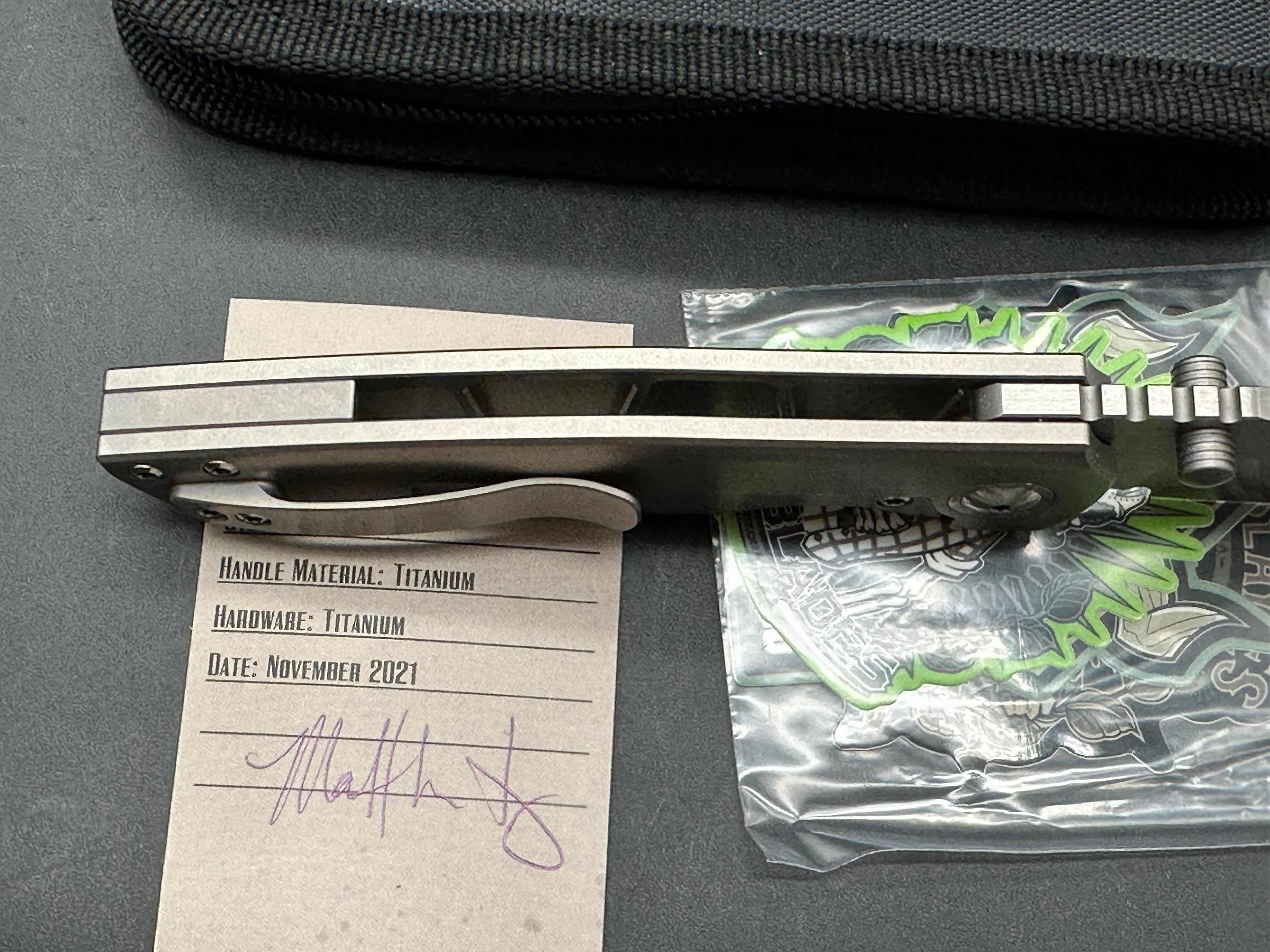 Berg Blades Barber #34/65, Hollow Ground Belt Satin M390 Blade, Stonewashed Titanium Handles