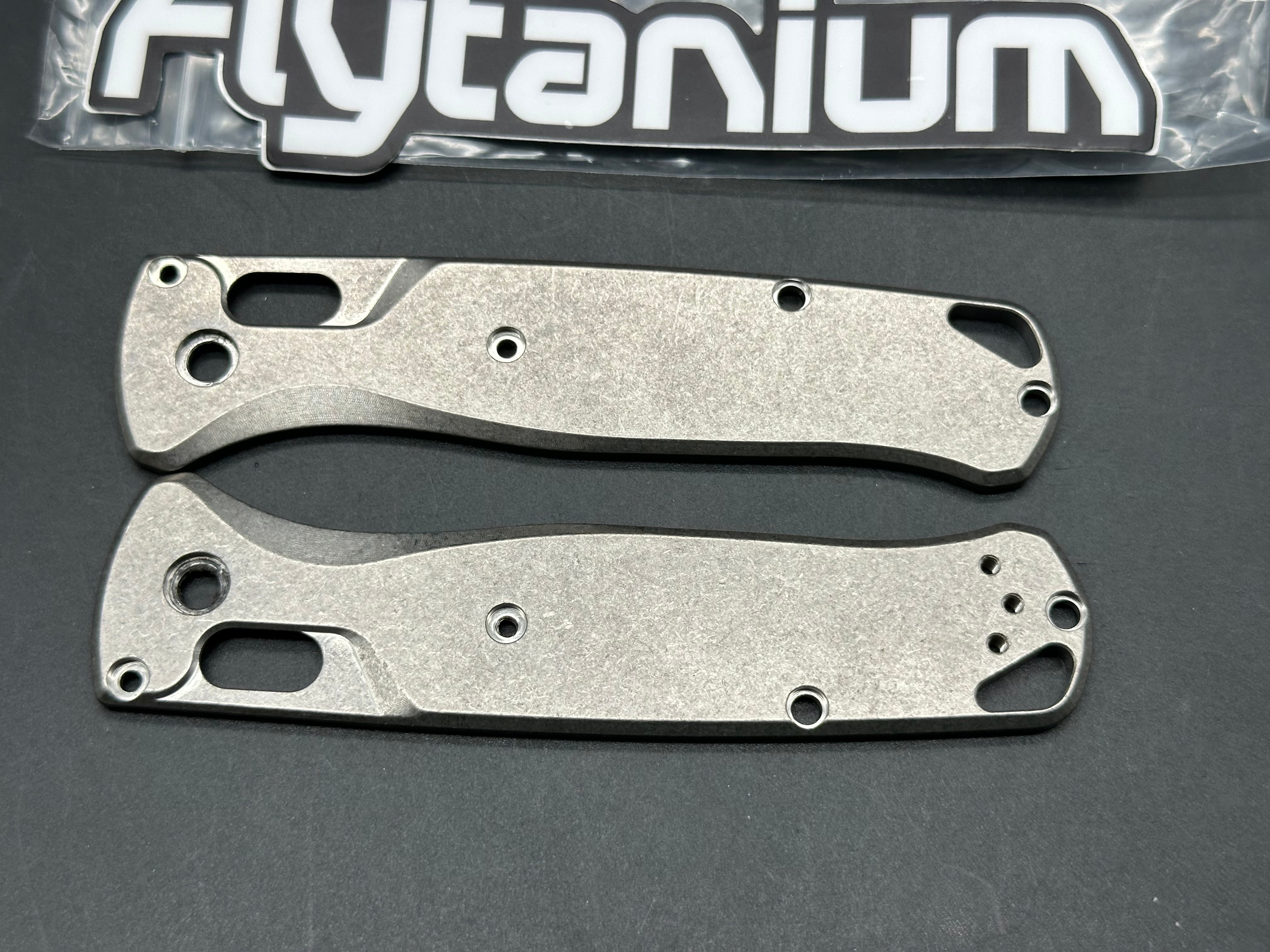Benchmade Bugout 535 Flytanium Classic Stonewash Titanium Replacement Scales