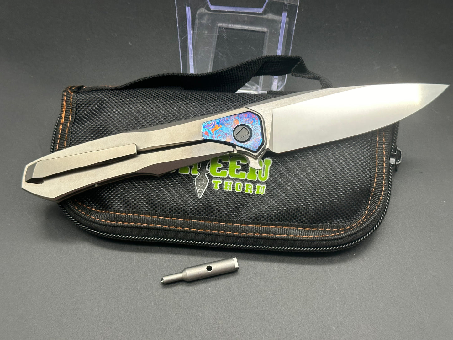 Green thorn Lochsa folding knife M390 blade TC4 titanium integral handle