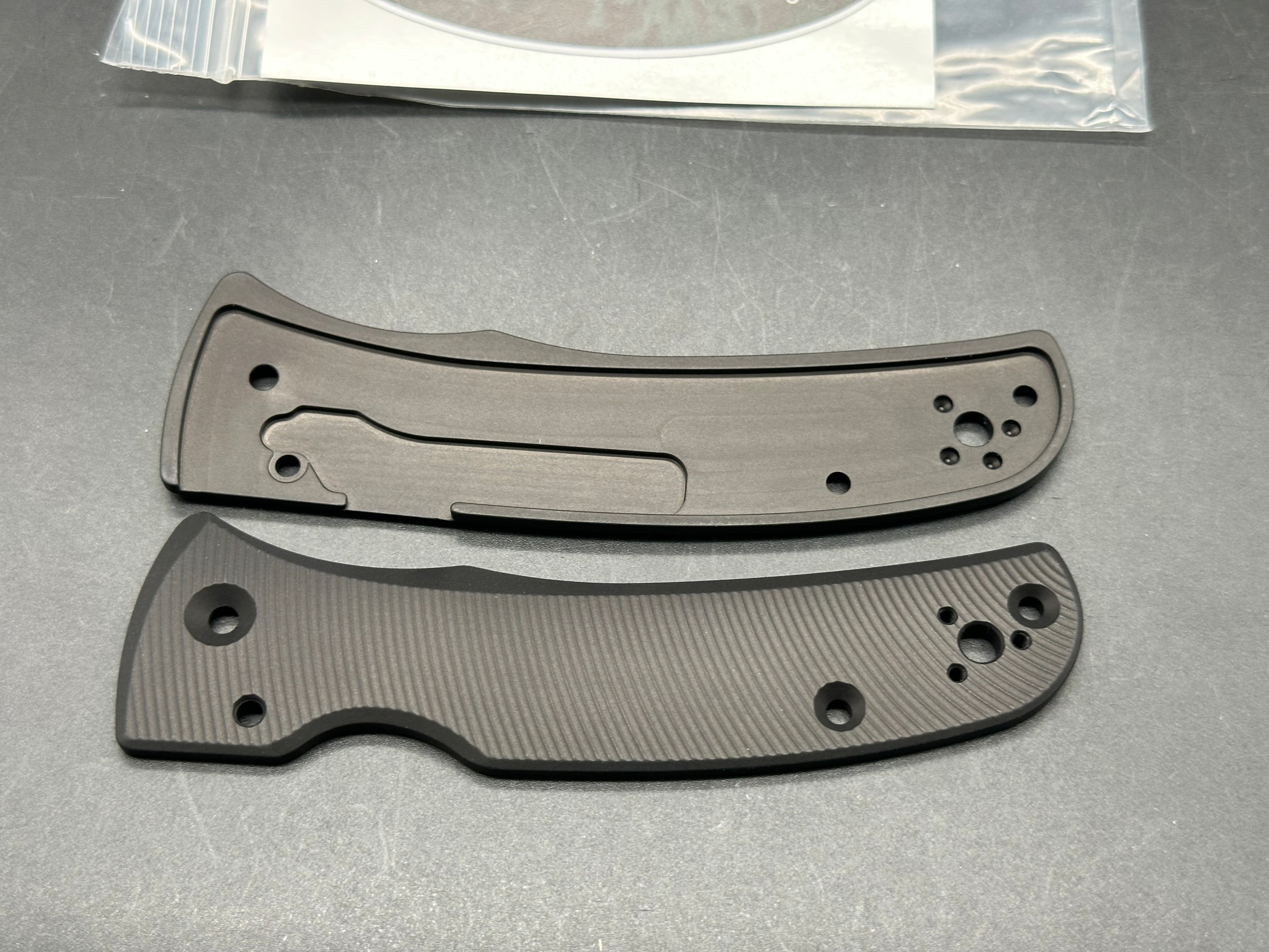 Spyderco Bodacious AWT Aggressive Angled Black Anodized Aluminum Relacement Scales