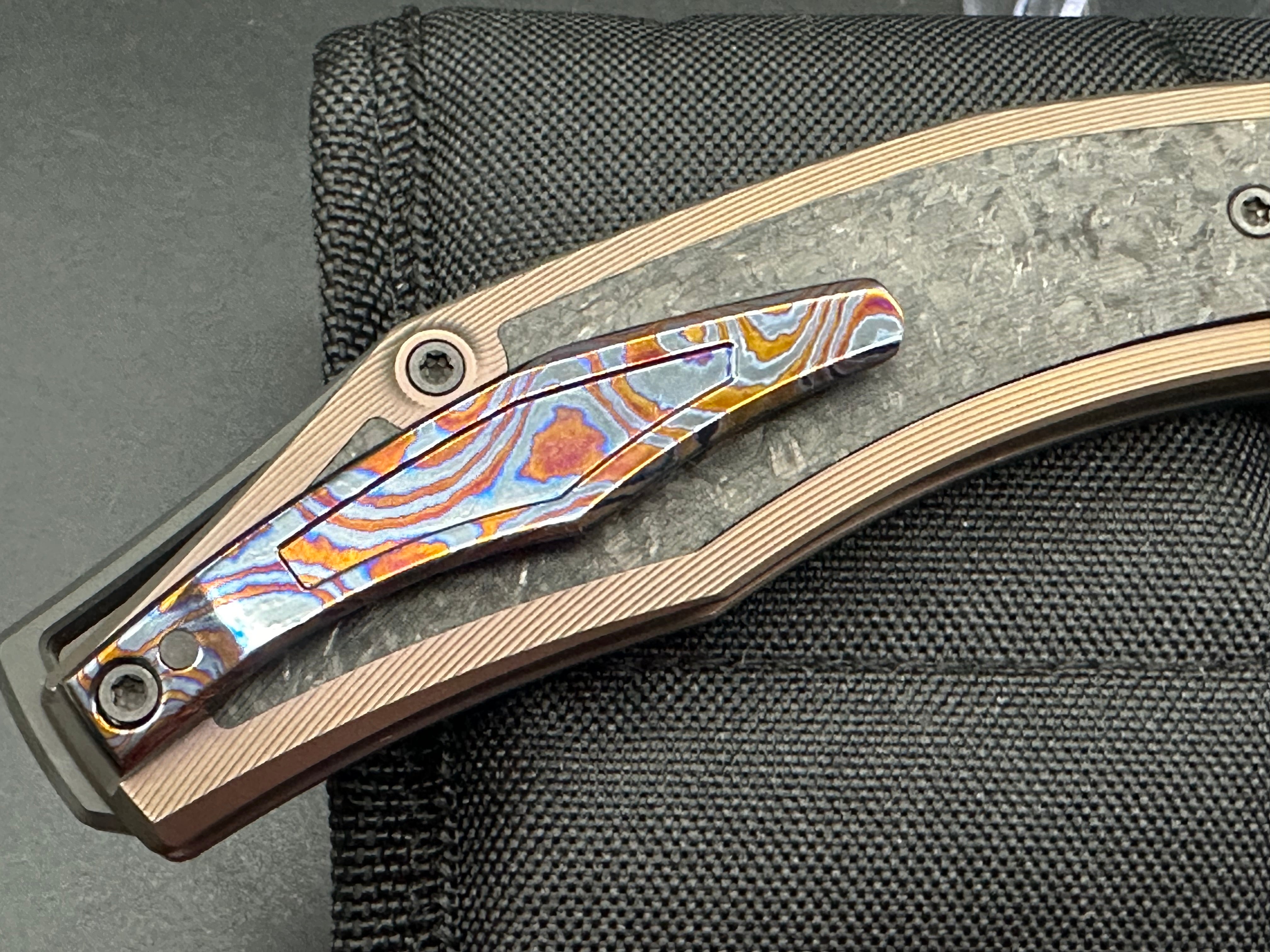 CKF Custom Knife Factory Ablya w/ Bronze Titanium/Carbon Fiber/Zircuti & M390