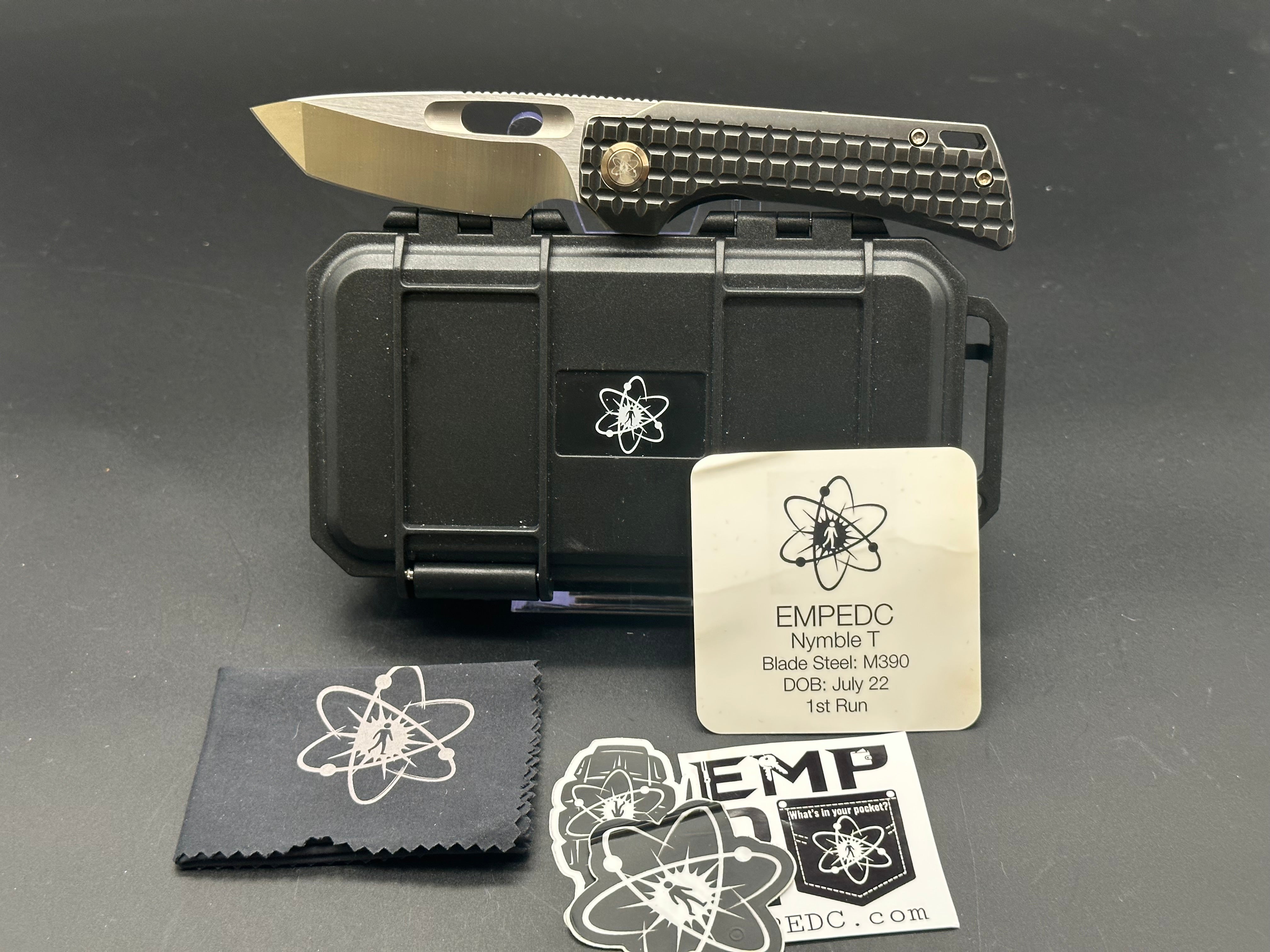 EMP EDC Nymble T titanium frag pattern handle